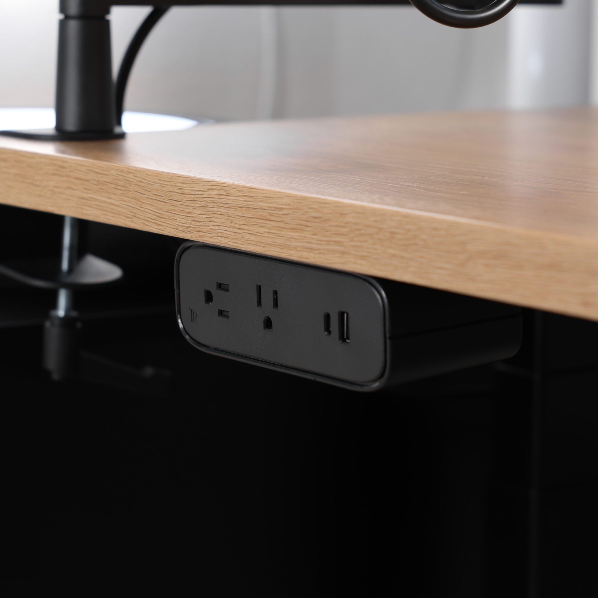 USB-C Power Strip Under Desk - Black