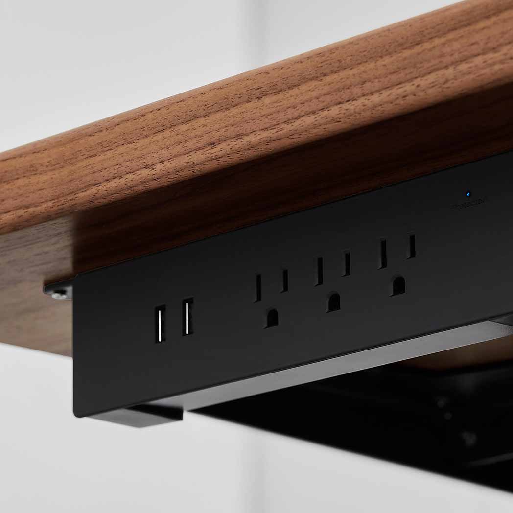 Under desk power bar black