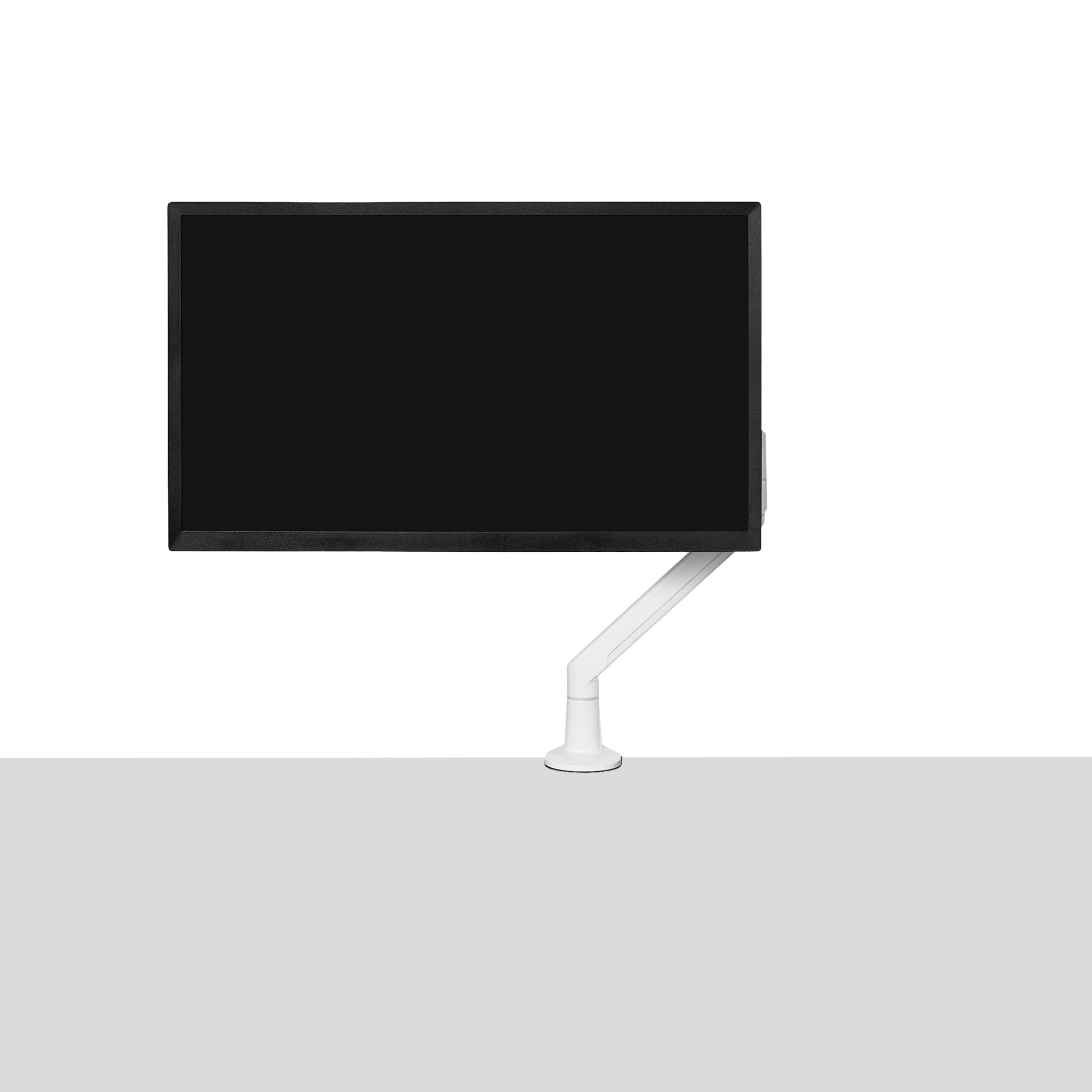 Single Monitor Arm - White-Single-None - Blanc-Simple-Aucun