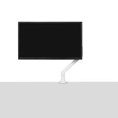 Single Monitor Arm - White-Single-None - Blanc-Simple-Aucun
