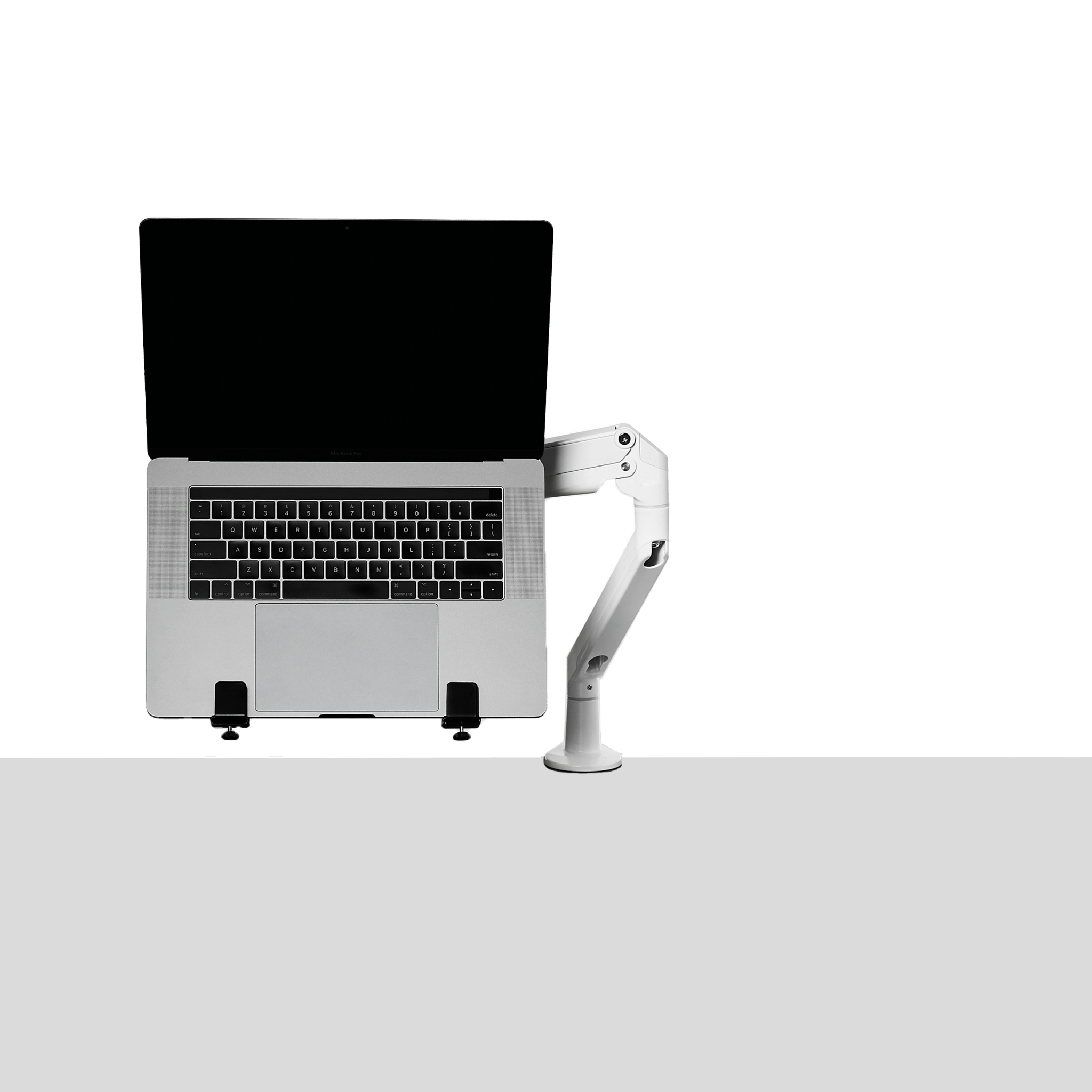 Single Monitor Arm - White-Single-Laptop Tray - Blanc-Simple-Support à portable
