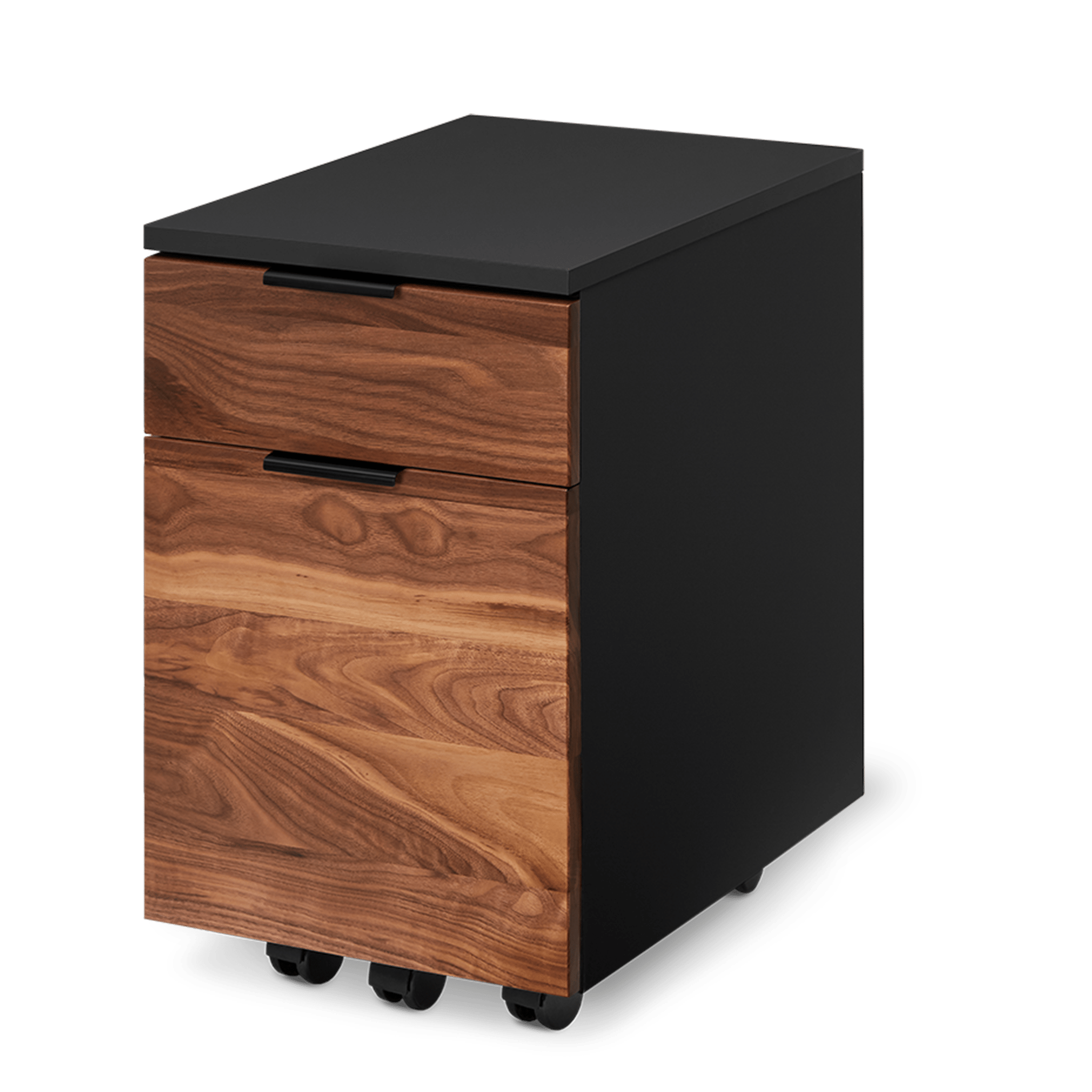 Neat Filing Cabinet - Black-Walnut-Wheels - Noir-Noyer-Roulettes
