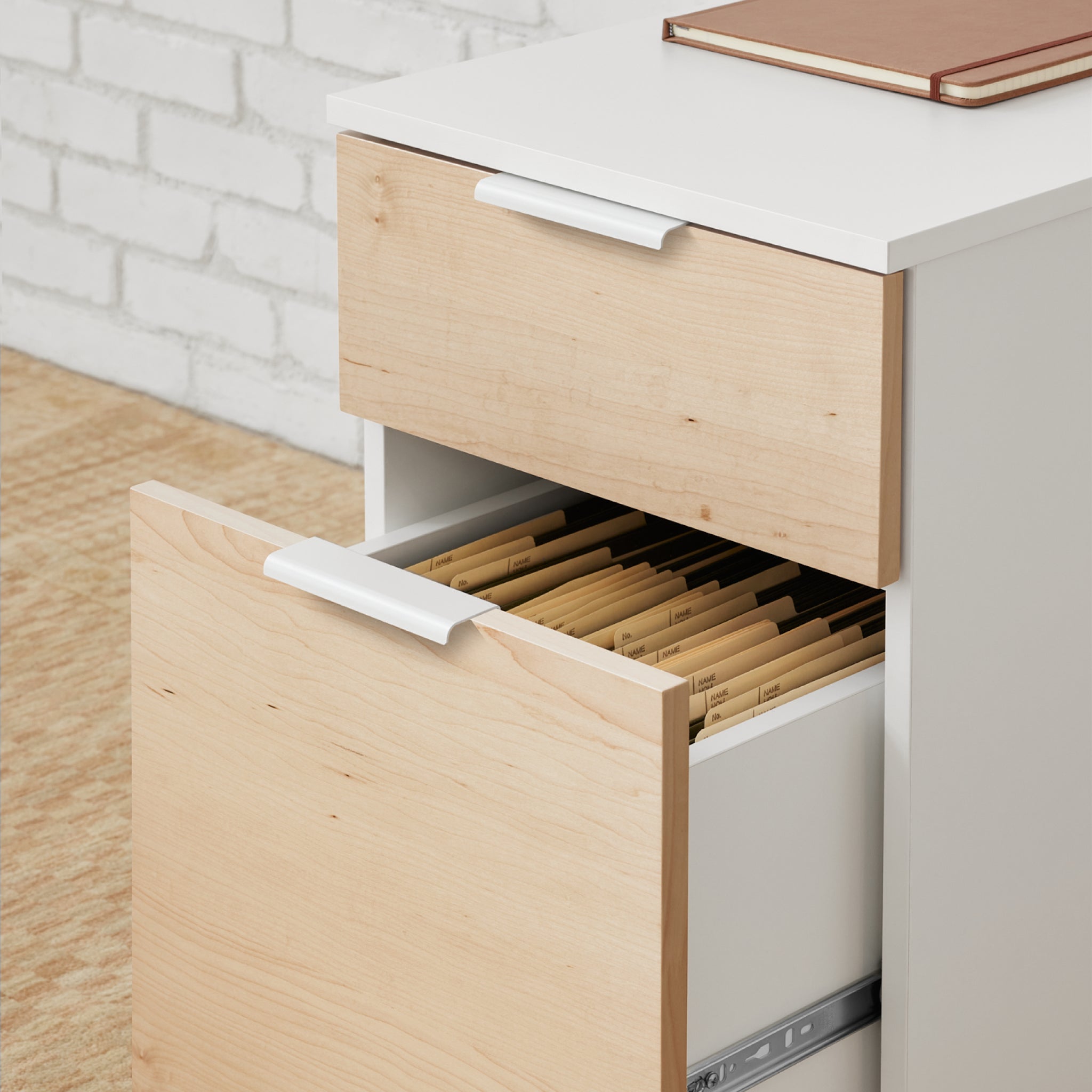 Neat Filing Cabinet - White-Maple-None - Blanc-Érable-Aucun - White-Maple-Wheels - Blanc-Érable-Roulettes