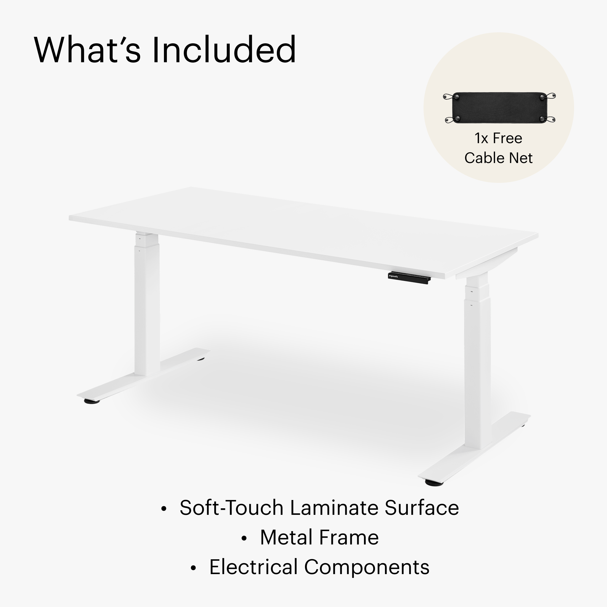 Shift Standing Desk - Ice White/White - Blanc Glacial/Blanc