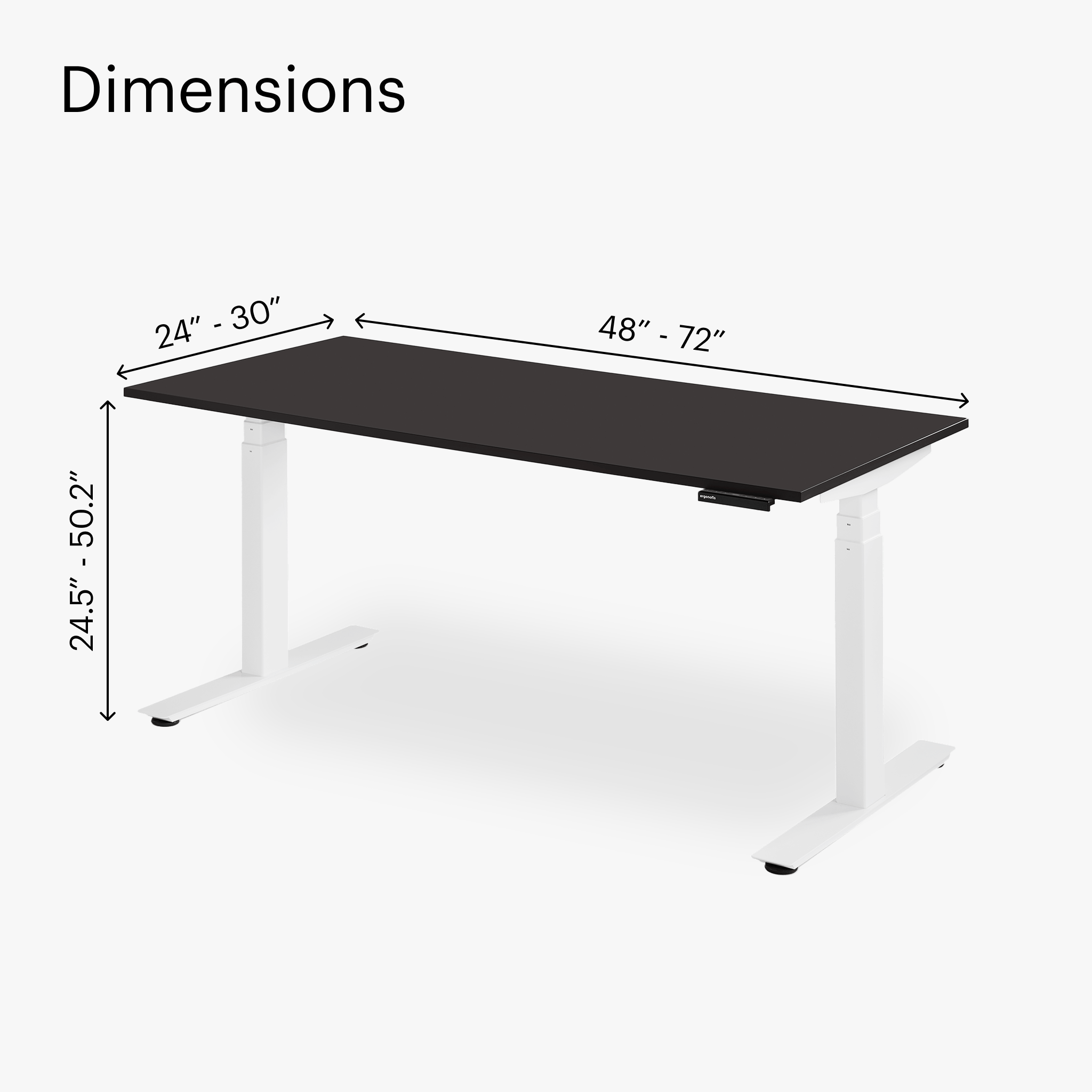 Shift Standing Desk - Deep Black/White - Noir Profond/Blanc