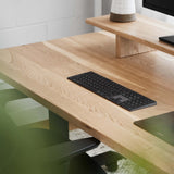 The Sway Standing Desk in Cherrywood / Black - White