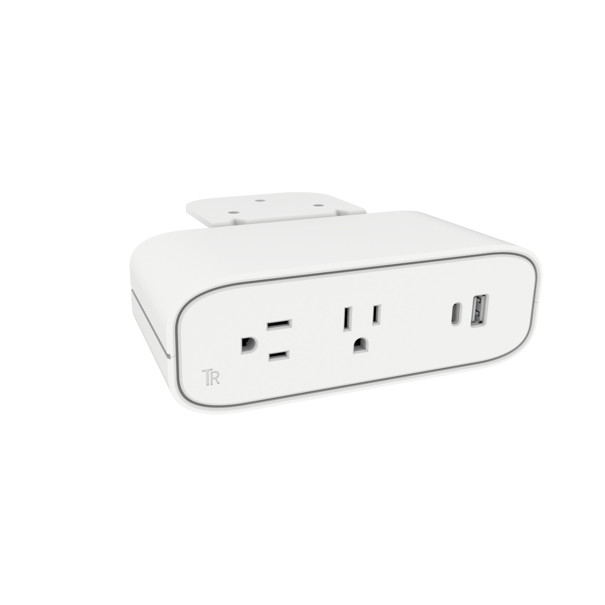 Under Desk USB-C Power Strip - White-Under Desk - Blanche-Sous bureau - first-image