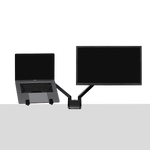 Double Monitor Arm - Black-Dual-Laptop Tray - Noir-Double-Support à portable