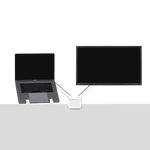 Double Monitor Arm - White-Dual-Laptop Tray - Blanc-Double-Support à portable