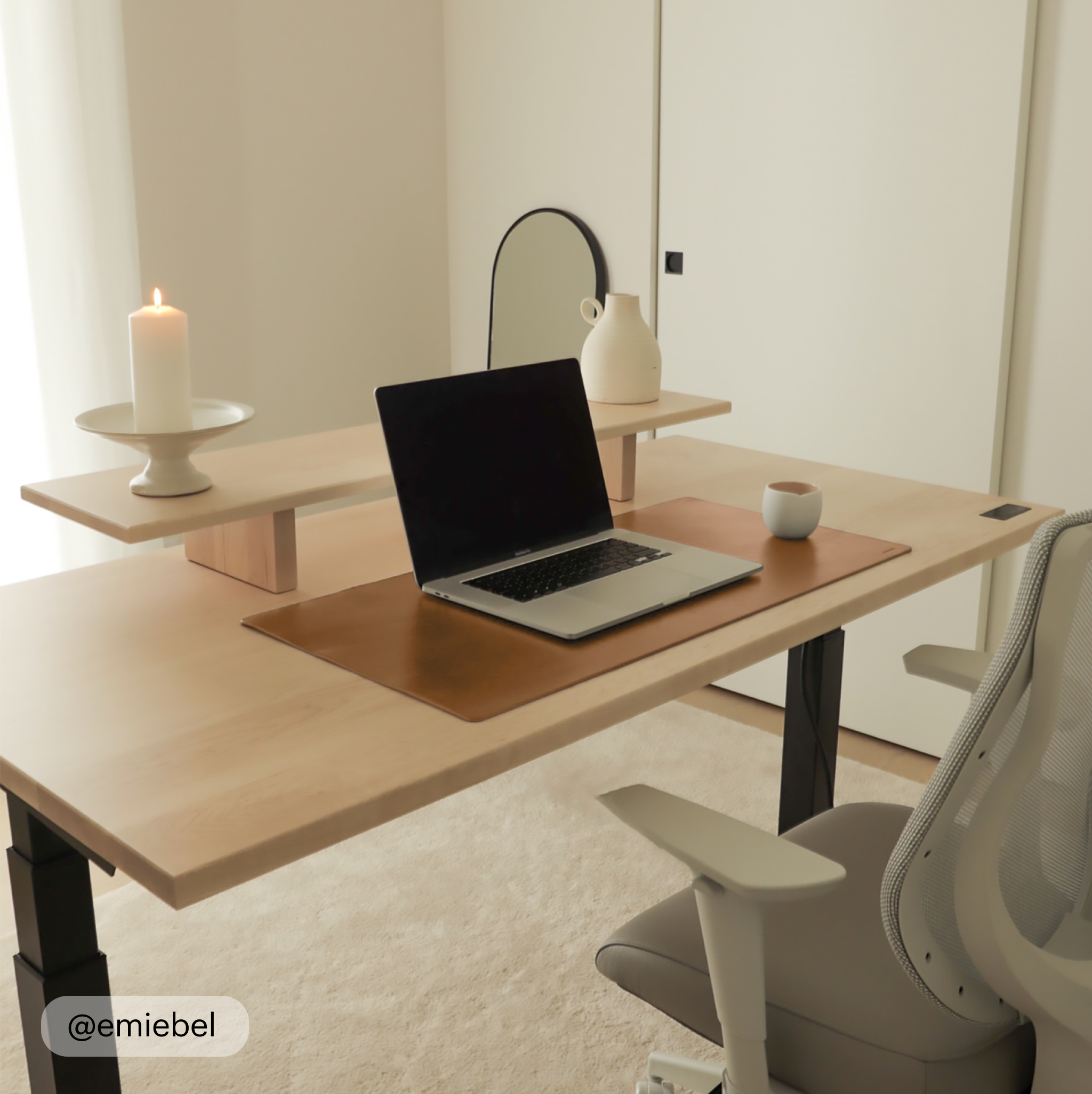 Leather Desk Pad - Hazelnut - Noisette