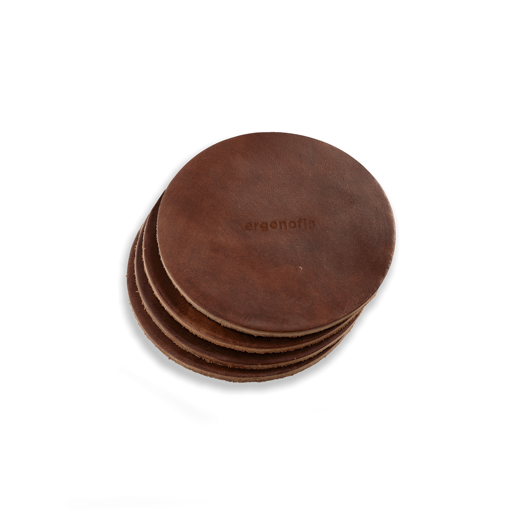 Ergonofis - Leather Coasters - Hazelnut - Brun