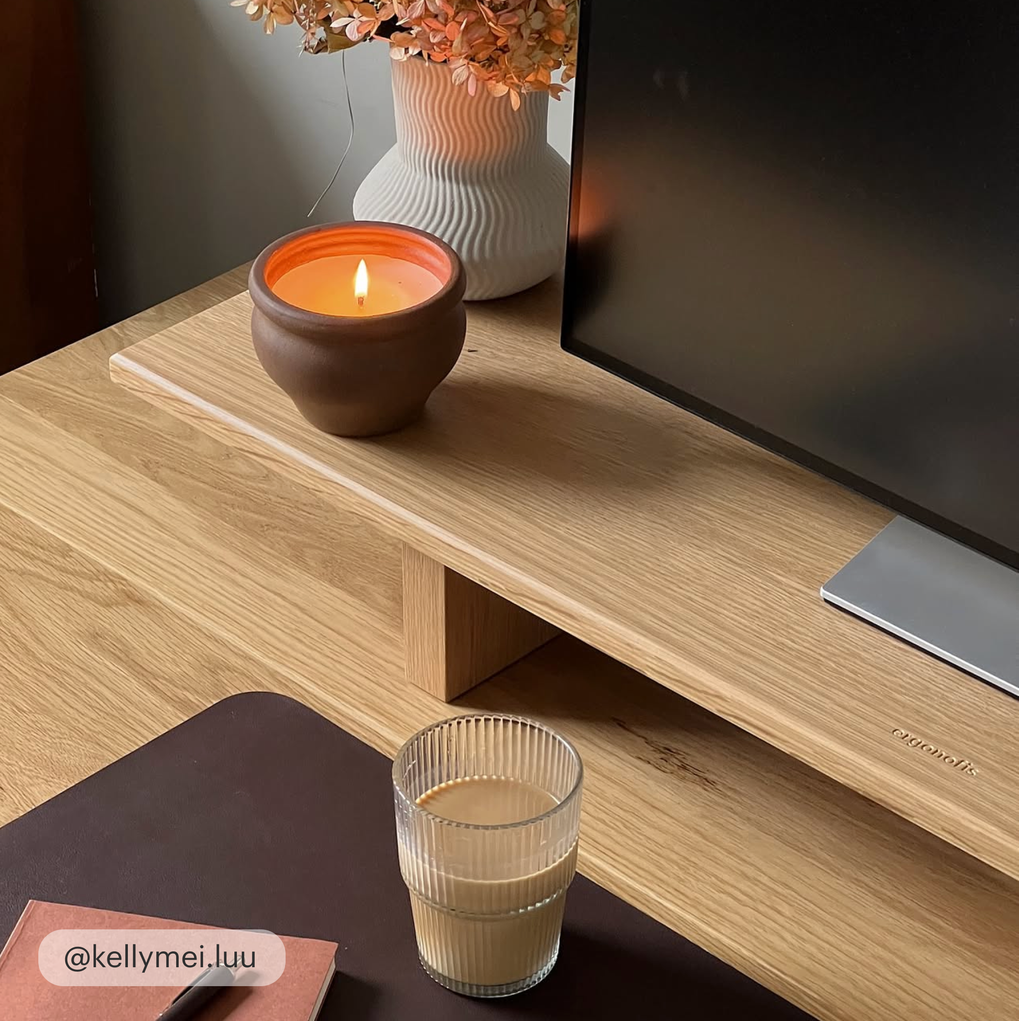 Desk Shelf - White Oak - Chêne Blanc