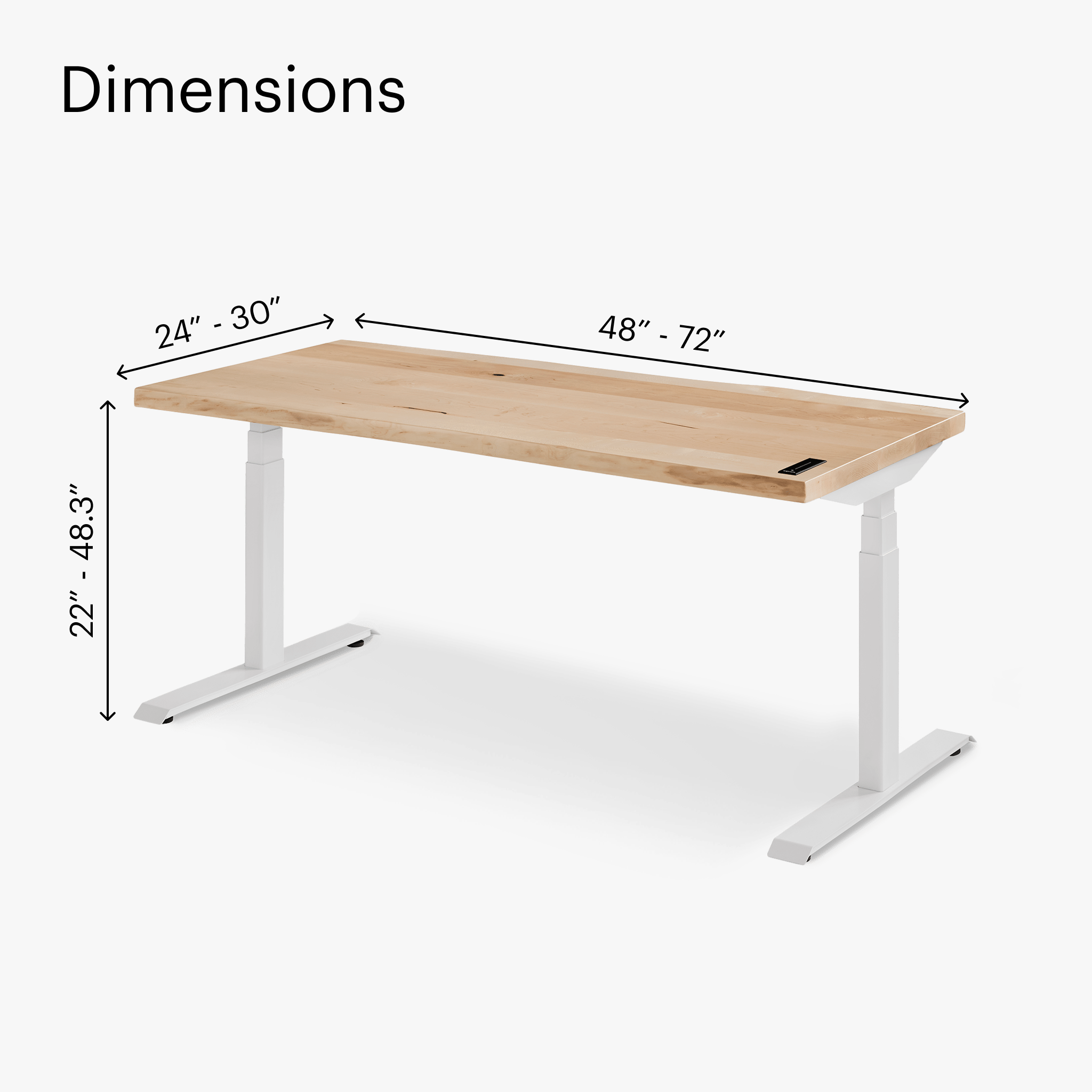 Alive Standing Desk - Maple/White - Érable/Blanc