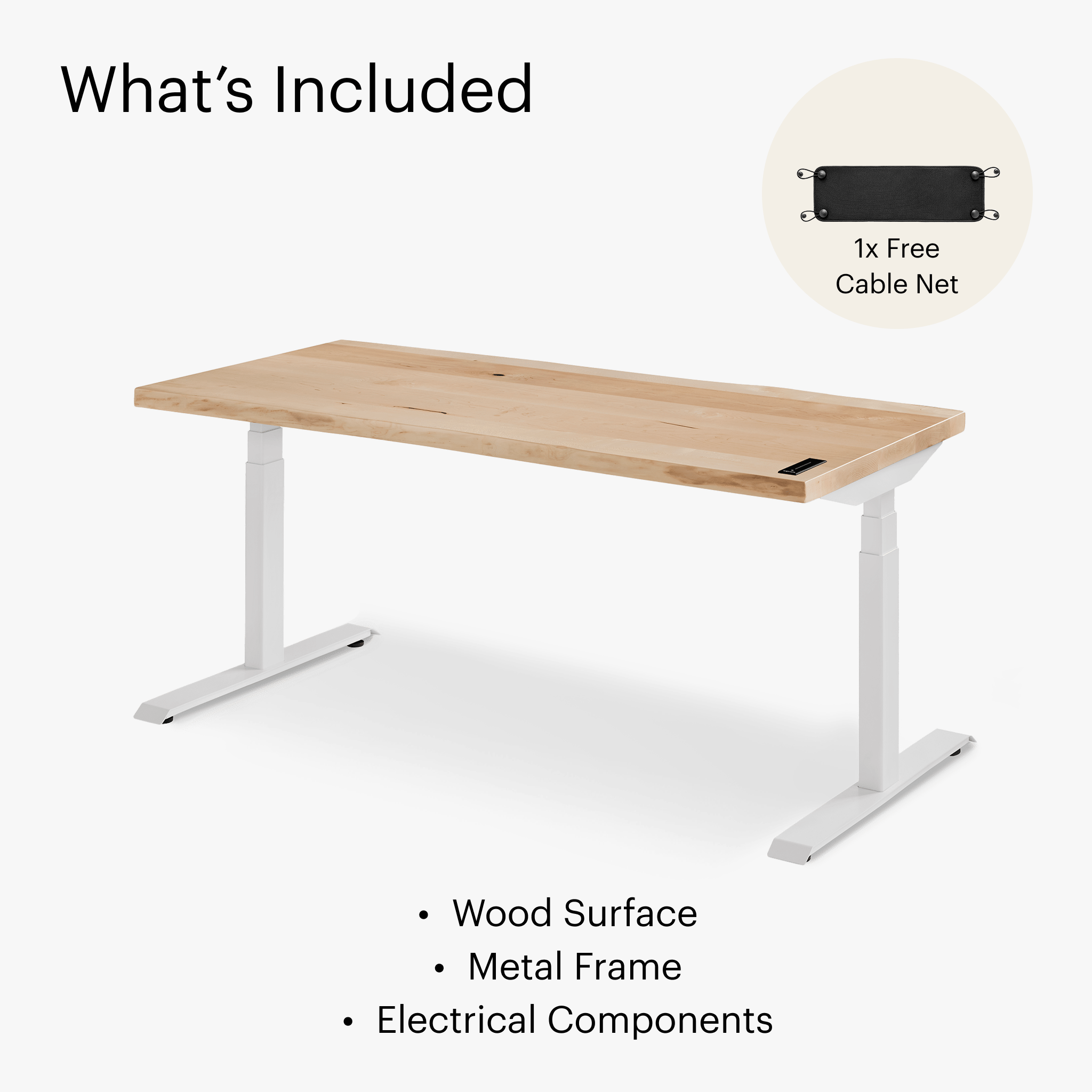 Alive Standing Desk - Maple/White - Érable/Blanc