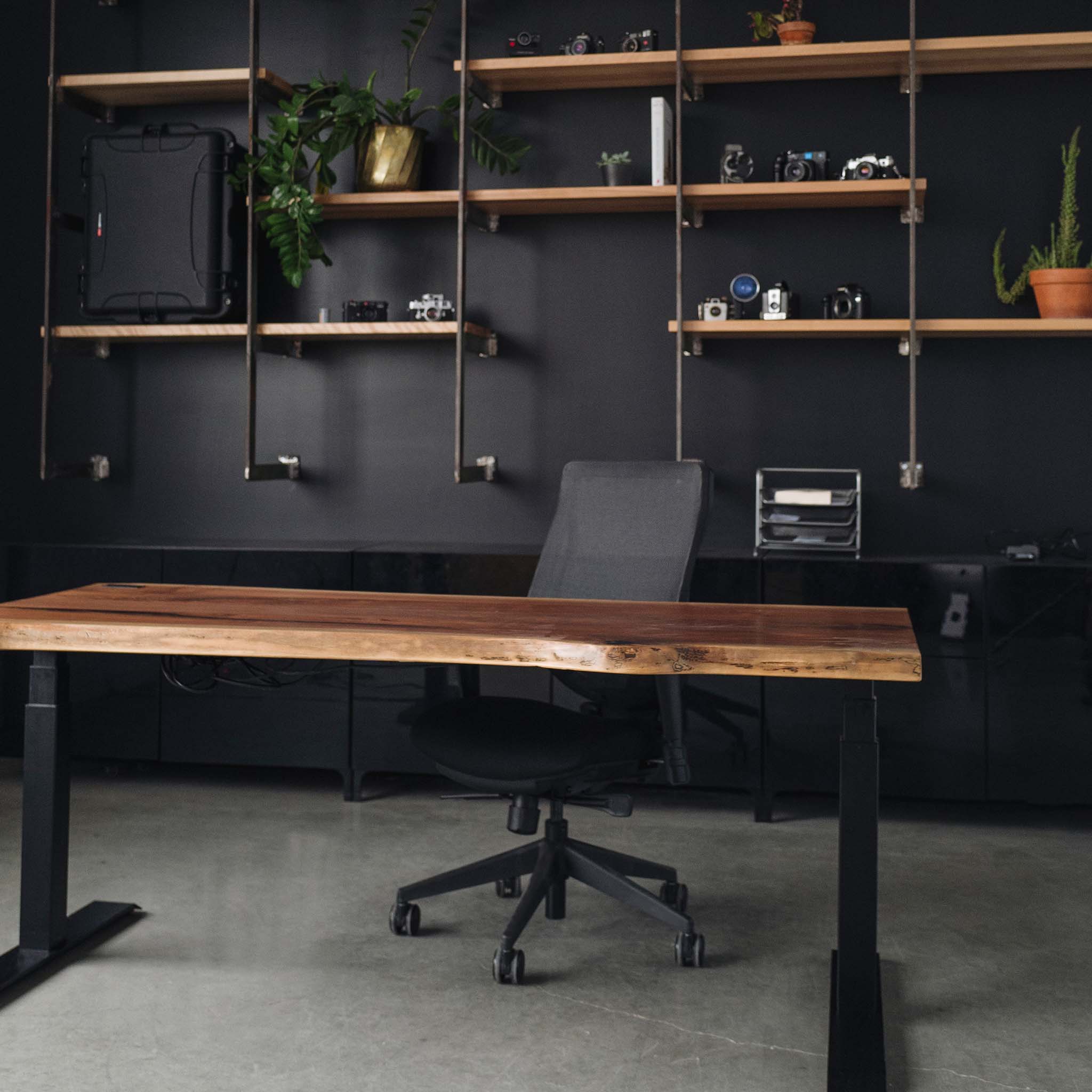 Alive Standing Desk - Walnut/Black - Noyer/Noir - noyer__noir