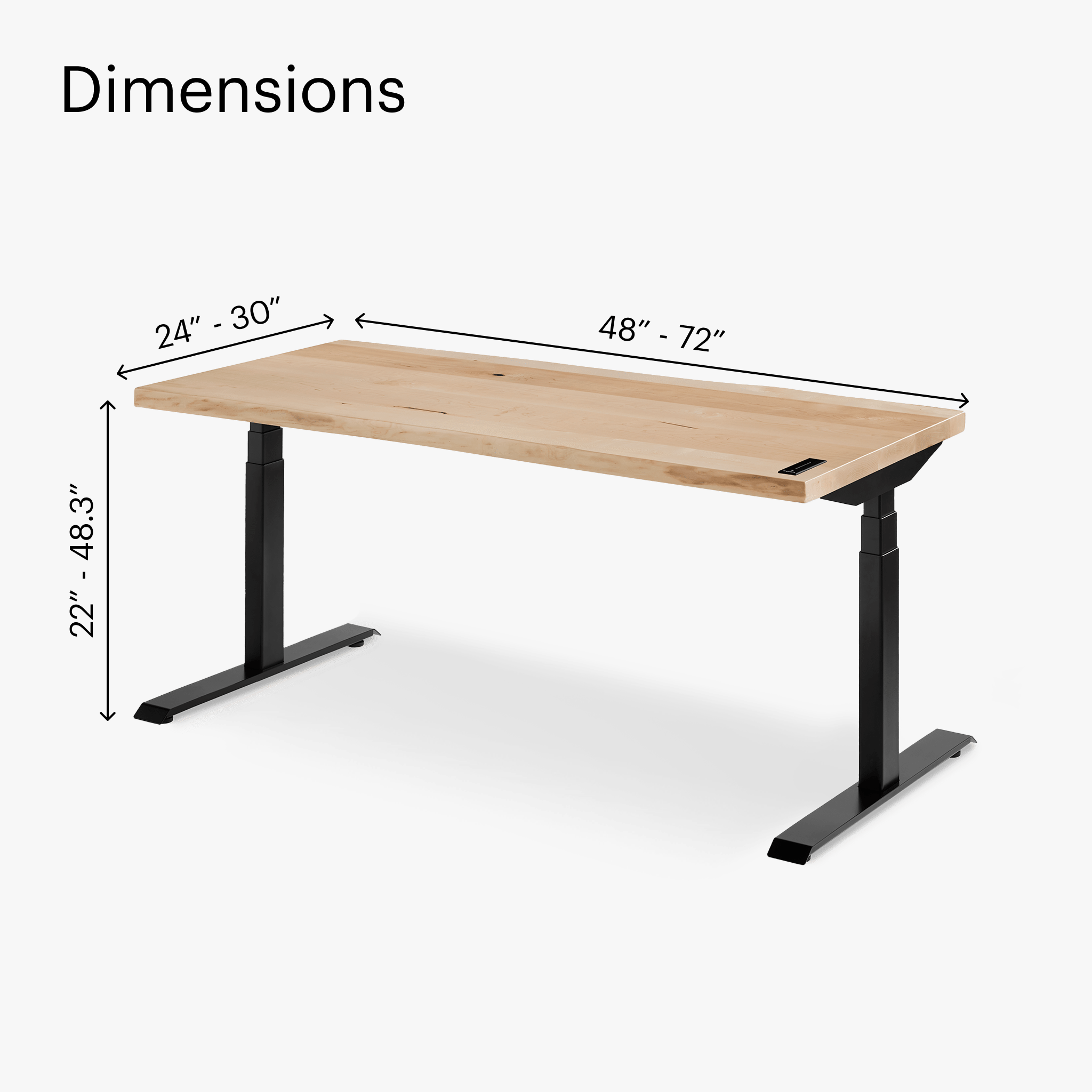 Alive Standing Desk - Maple/Black - Érable/Noir