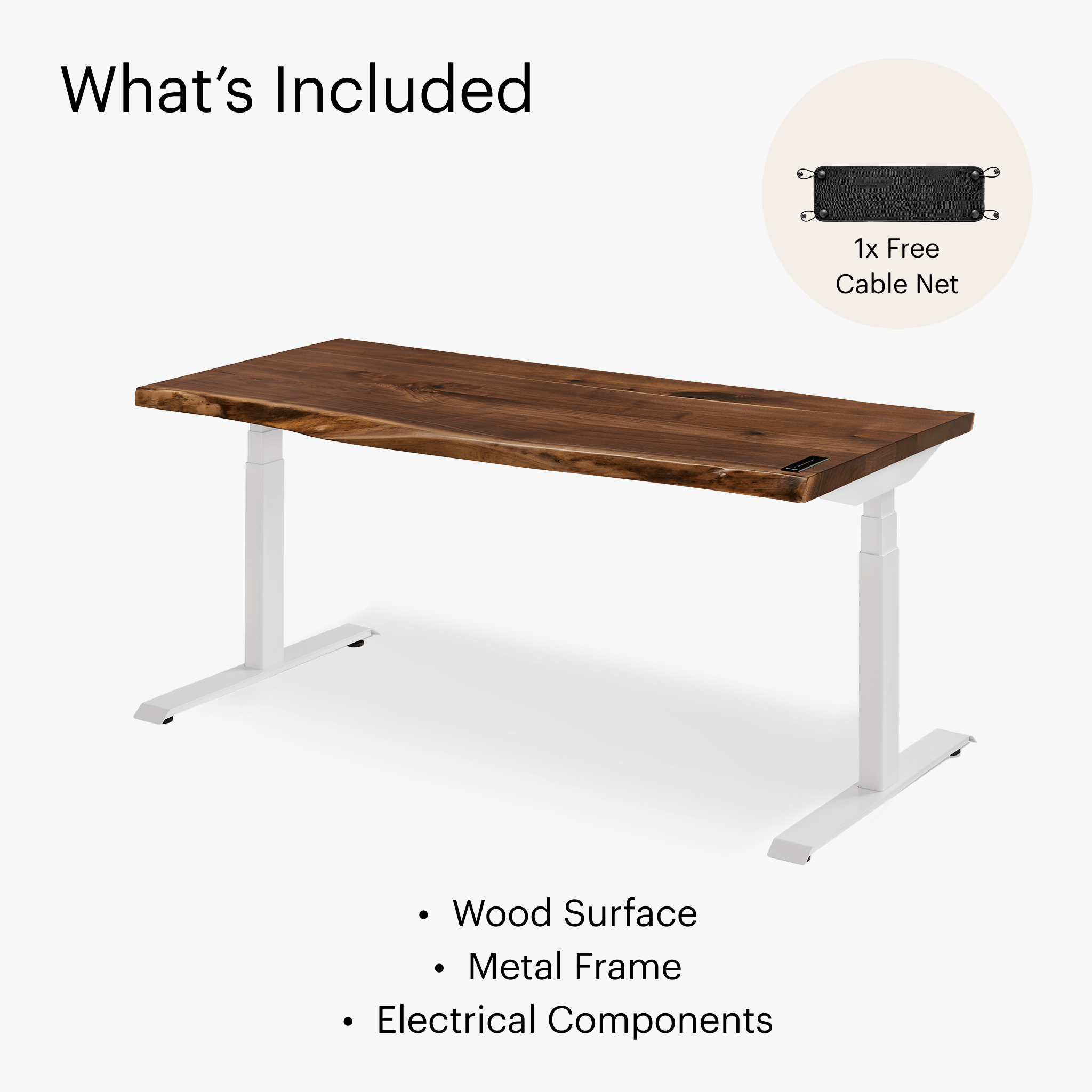 Alive Standing Desk - Walnut/White - Noyer/Blanc