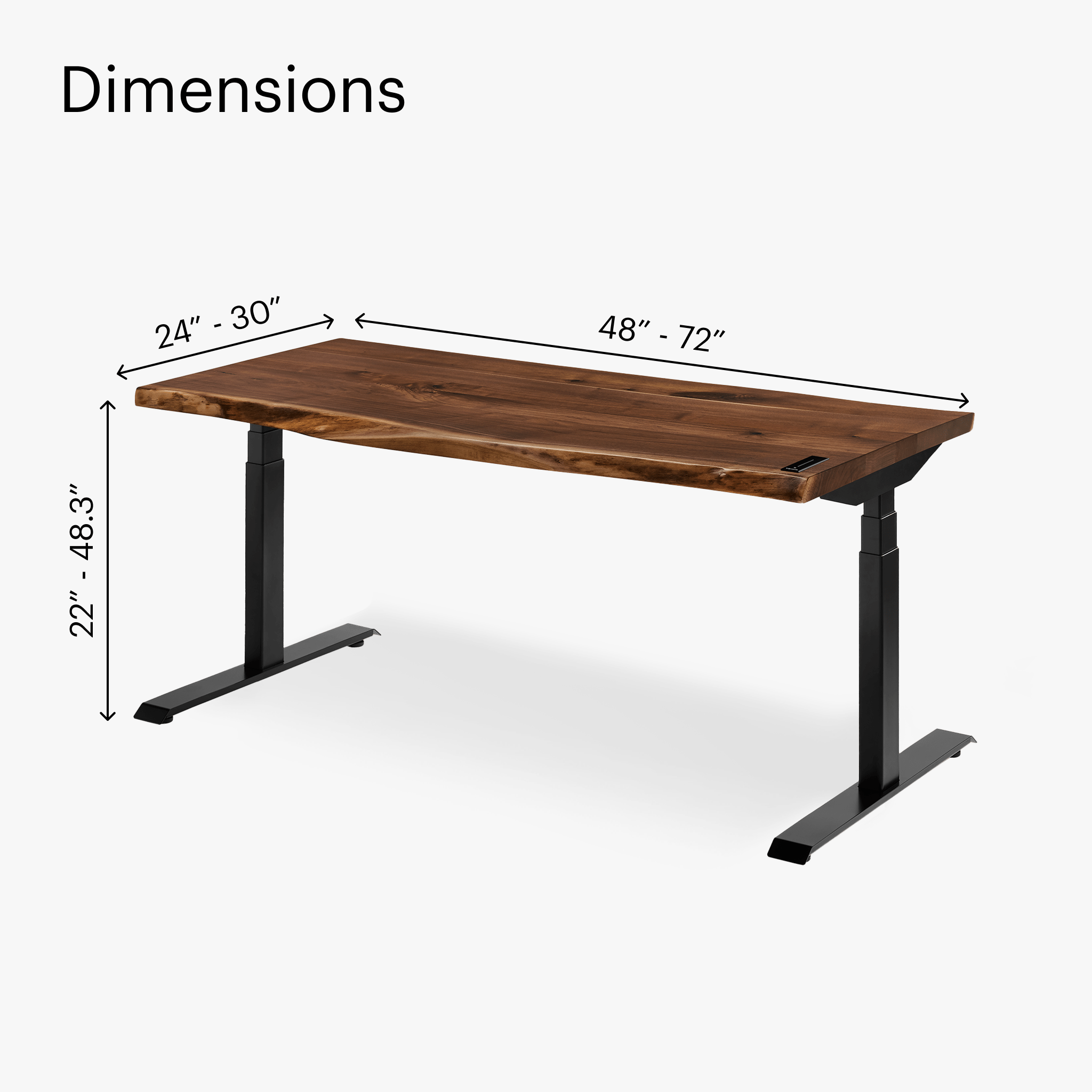 Alive Standing Desk - Walnut/Black - Noyer/Noir