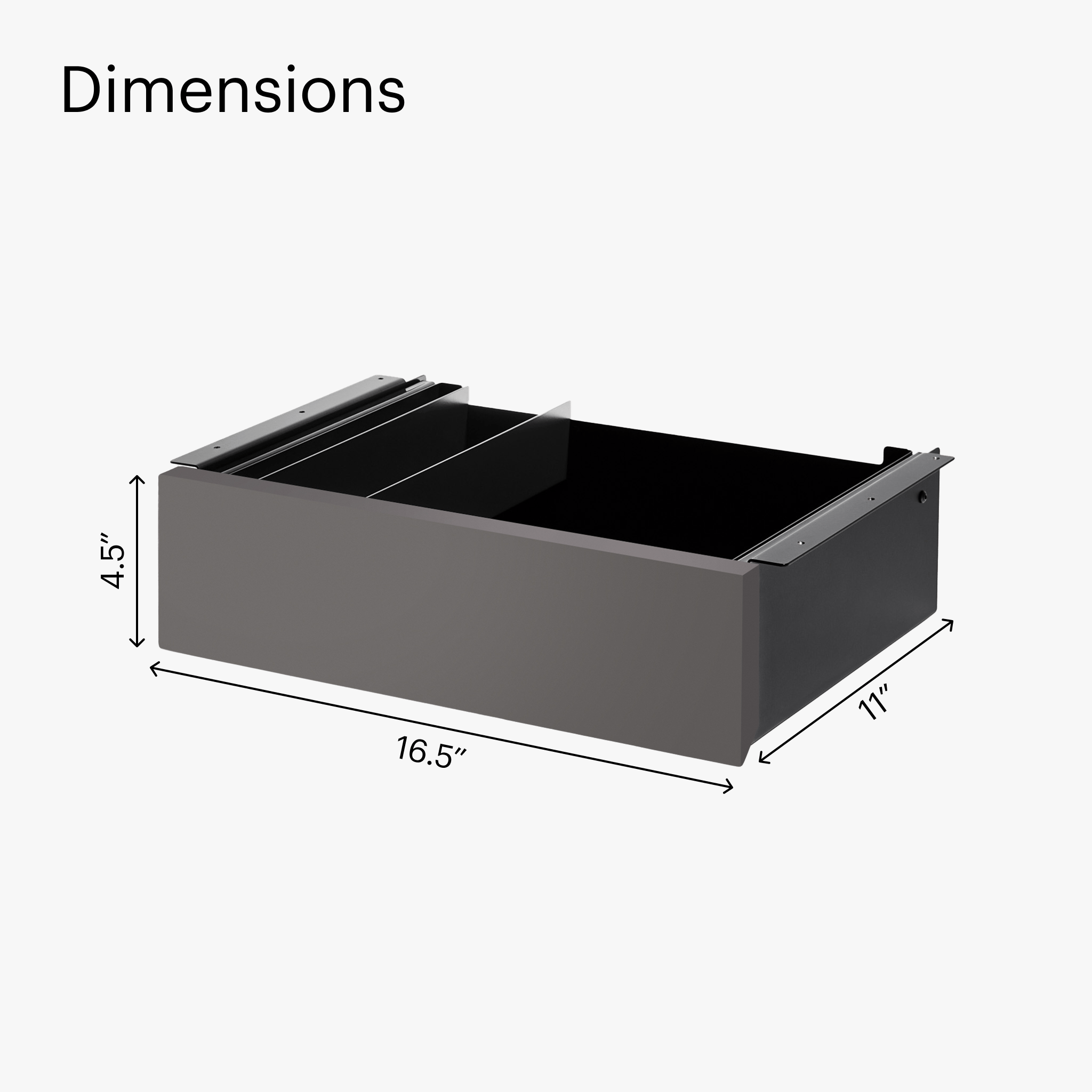 Desk Drawer - Black-Graphite grey - Noir-Gris Graphite - first-image