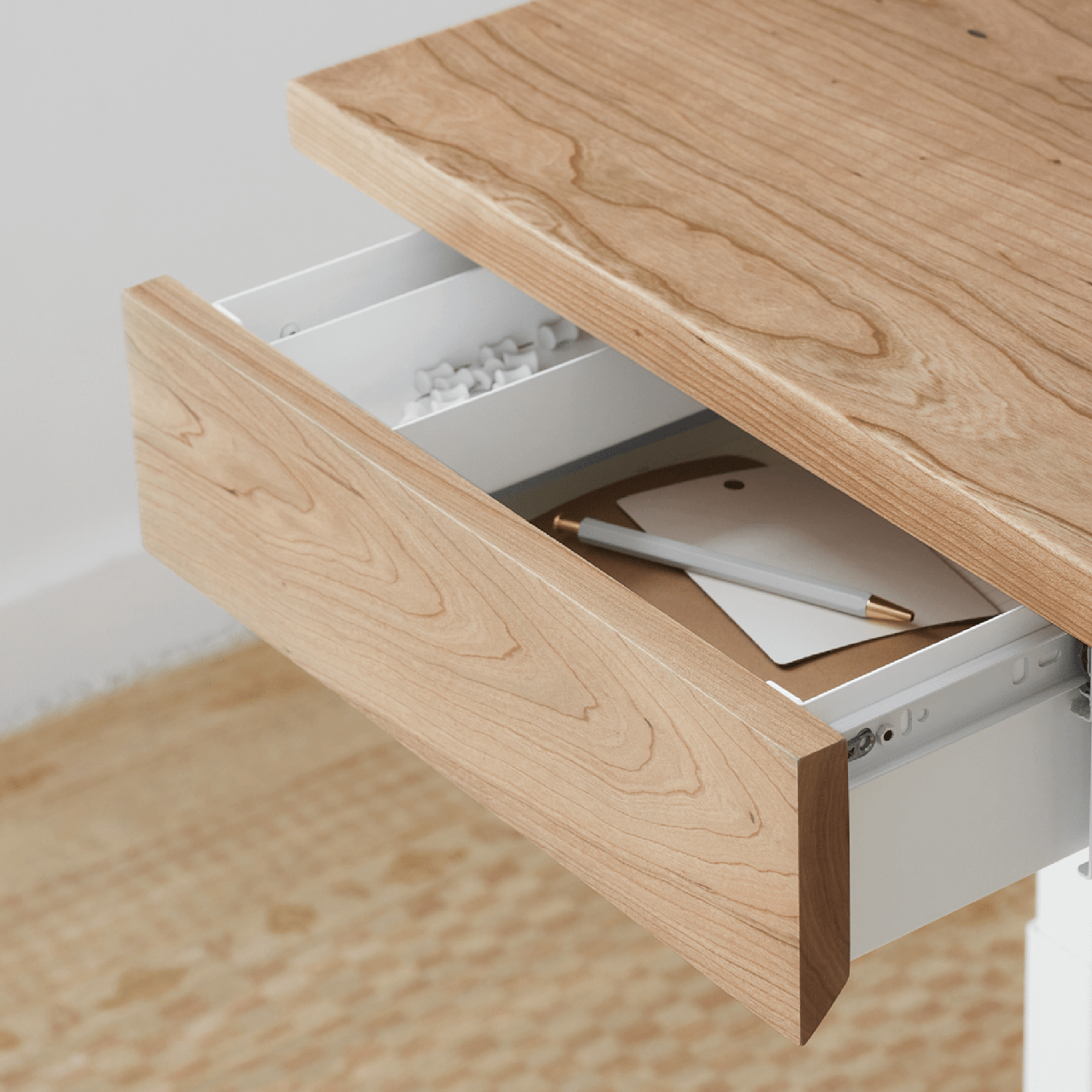 Desk Drawer - White-Cherrywood - Blanc-Cerisier