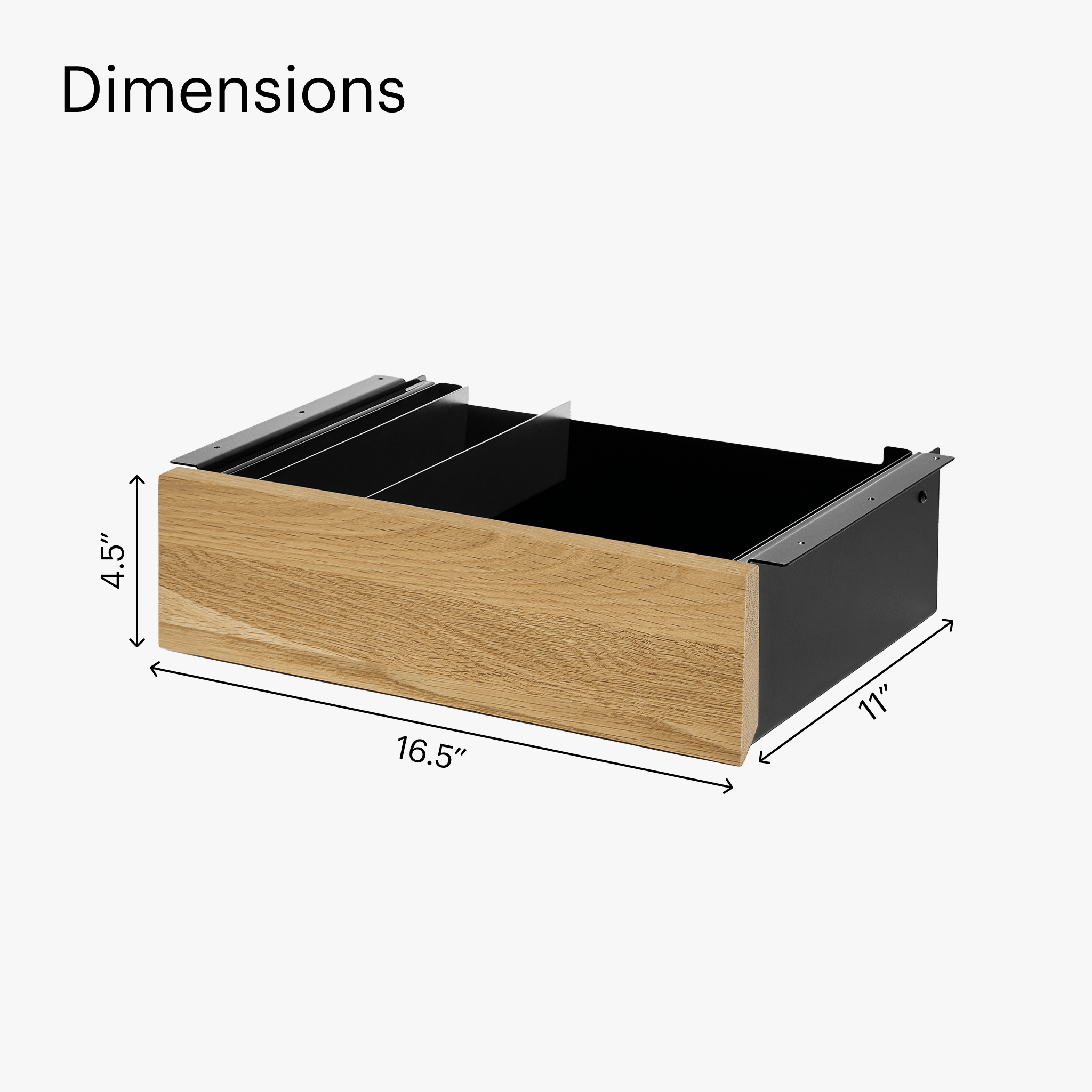 Desk Drawer - Black-White Oak - Noir-Chêne Blanc - first-image