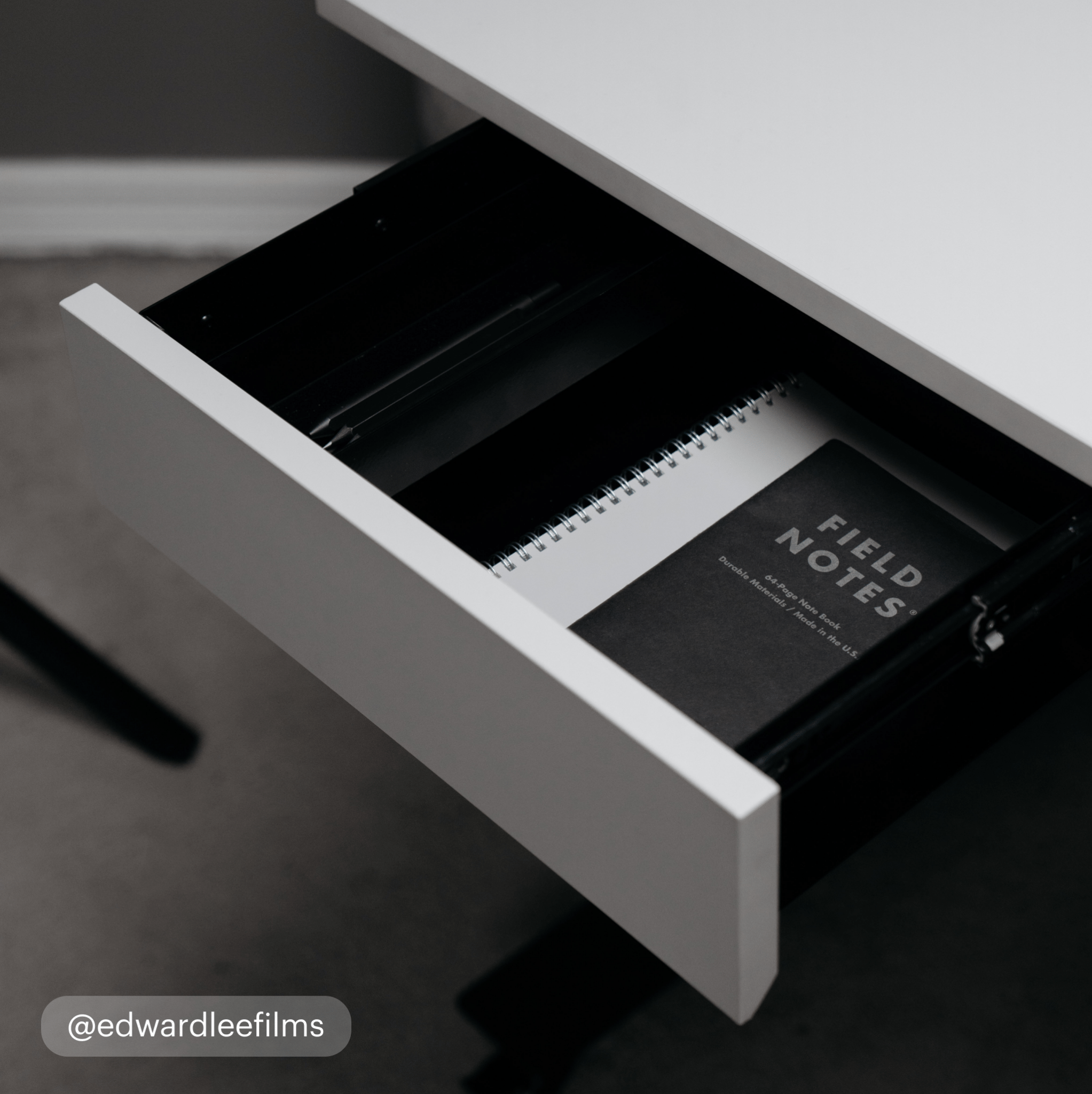 Desk Drawer - White-Pale_Grey - Blanc-Gris Clair - Black-Pale_Grey - Noir-Gris Clair