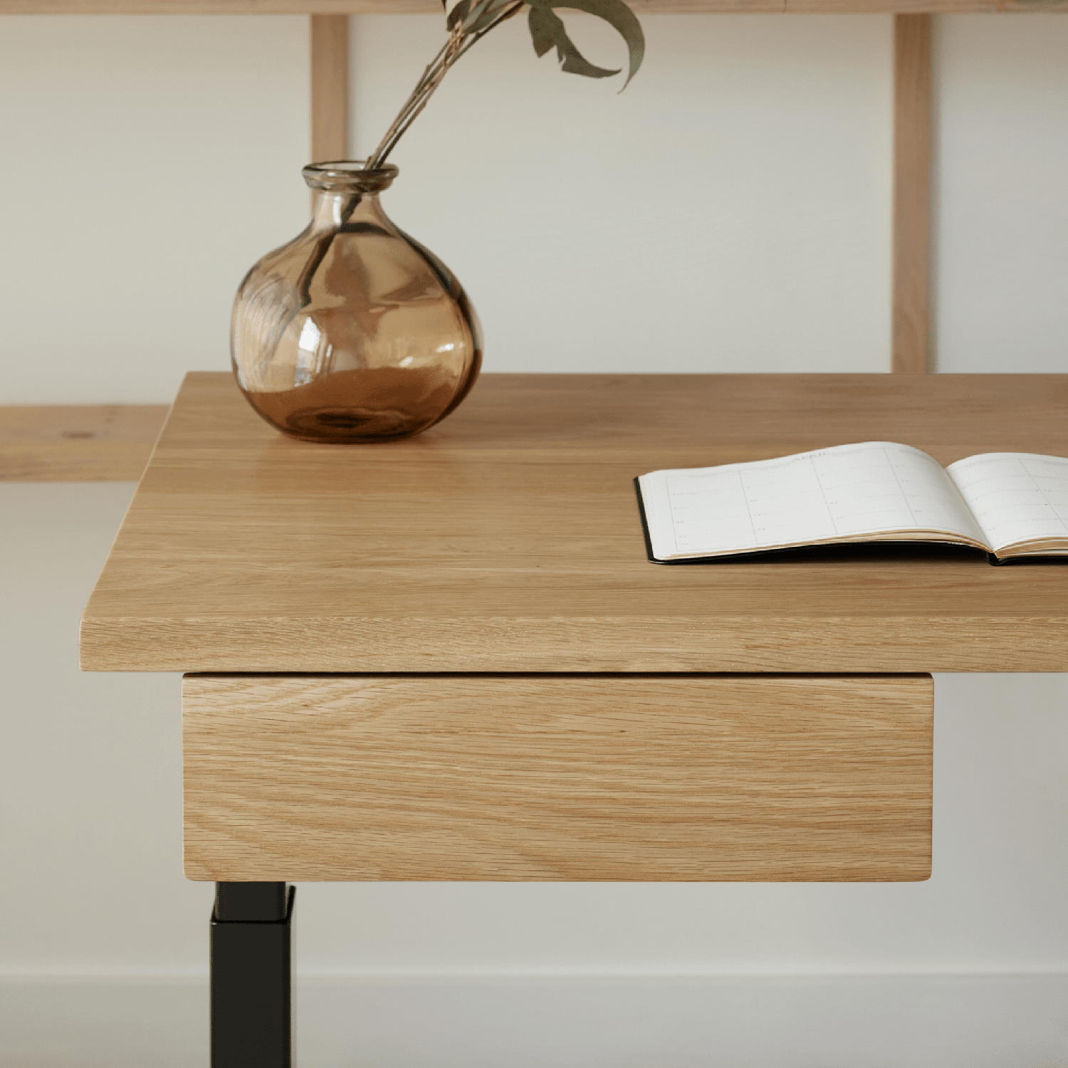 Desk Drawer - Black-White Oak - Noir-Chêne Blanc