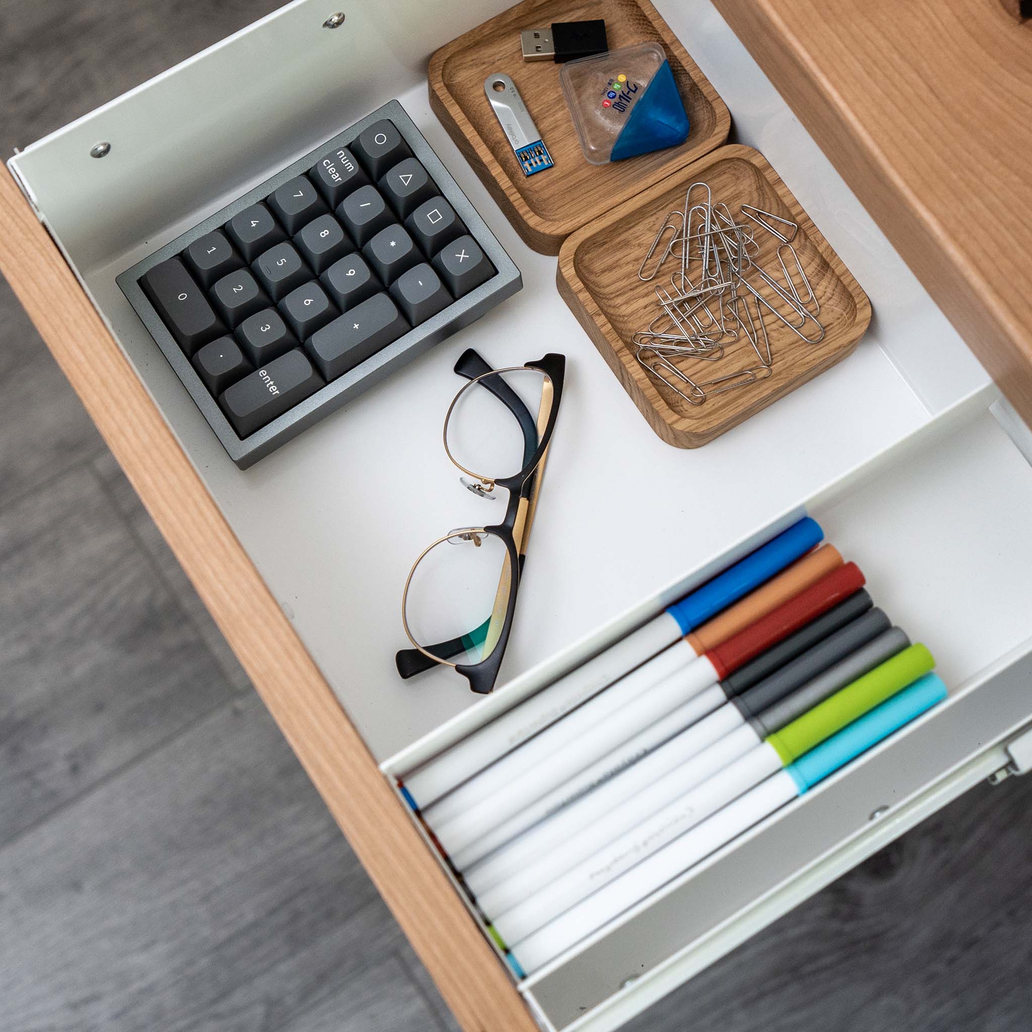 Desk Drawer - White-Cherrywood - Blanc-Cerisier