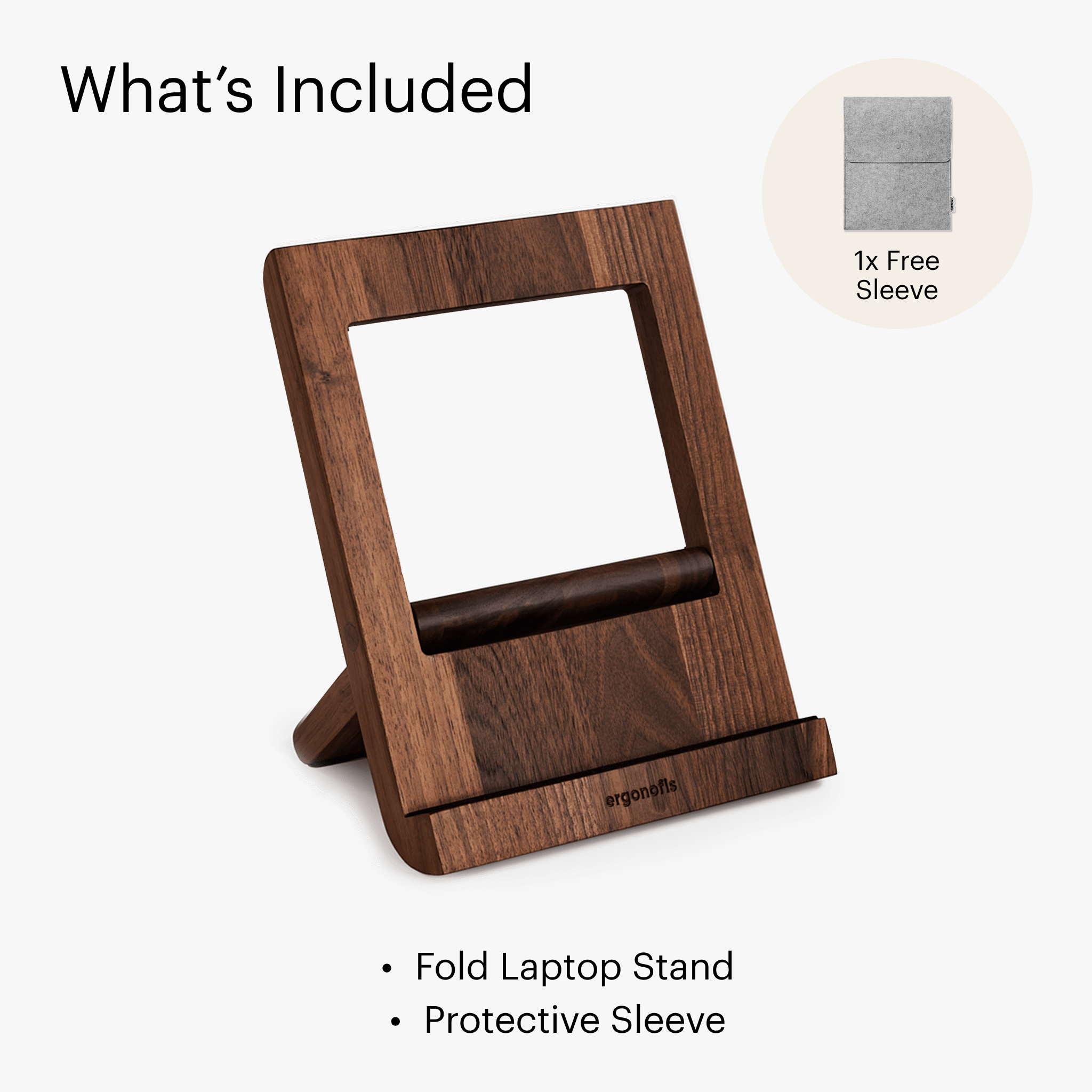 Fold Laptop Stand - Walnut - Noyer