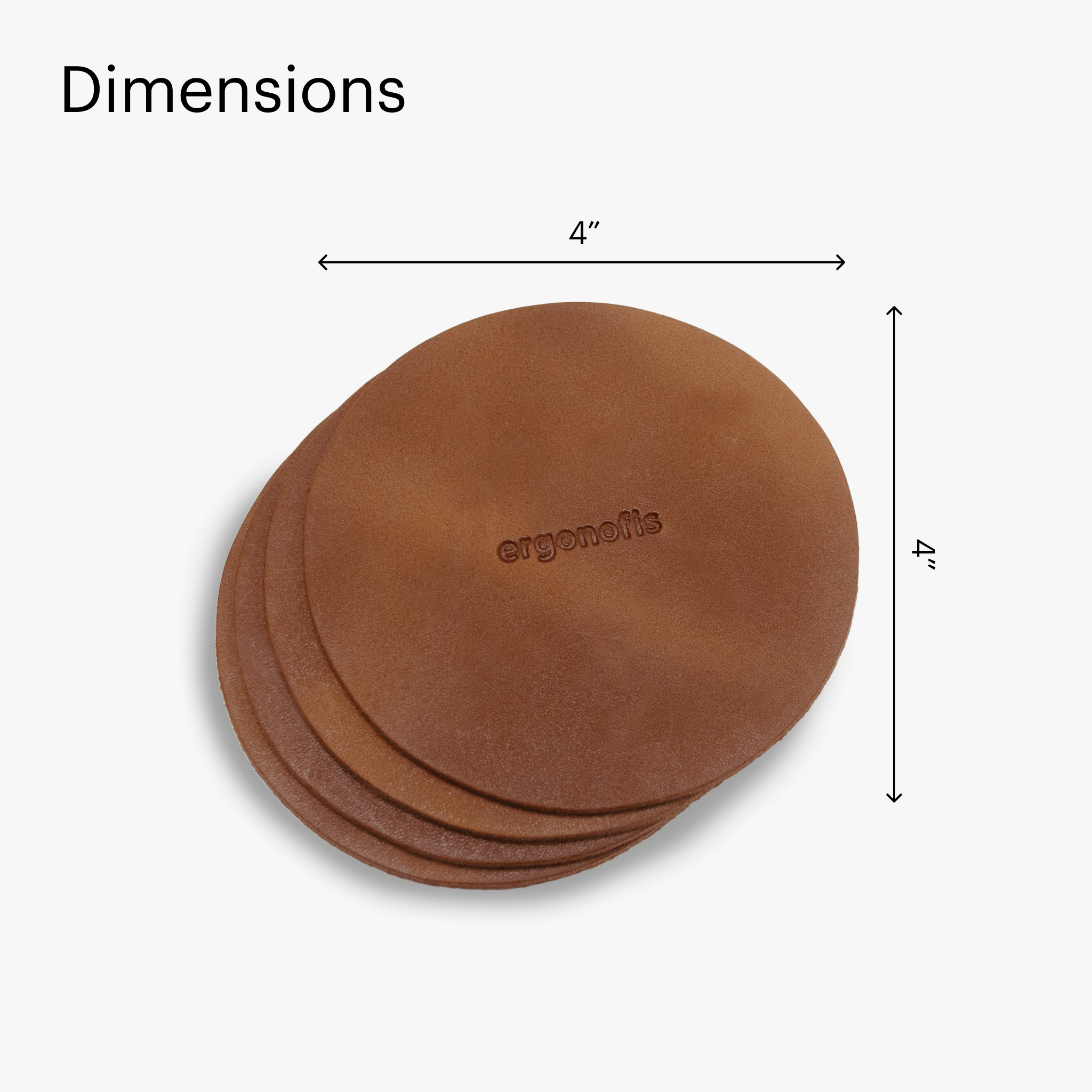 Ergonofis - Leather Coasters - Hazelnut - Noisette