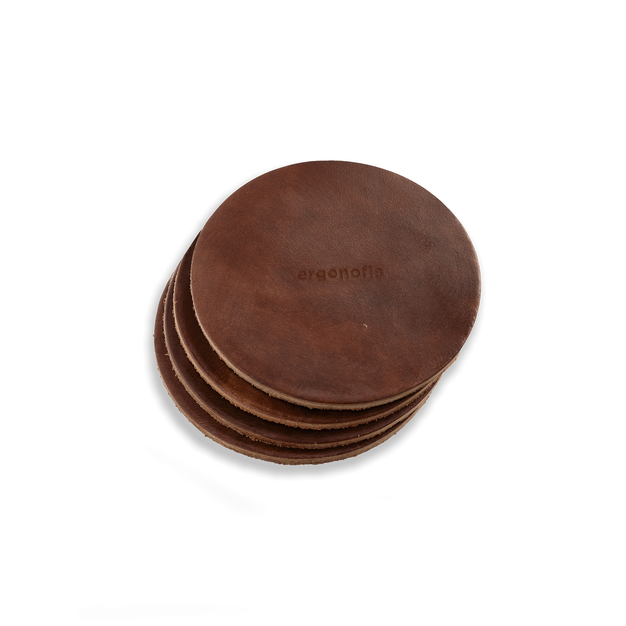 Ergonofis - Leather Coasters - Hazelnut - Brun