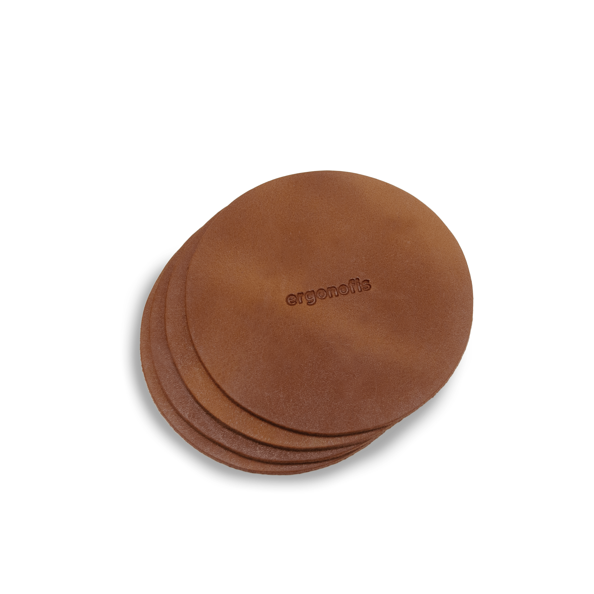 Ergonofis - Leather Coasters - Hazelnut - Noisette