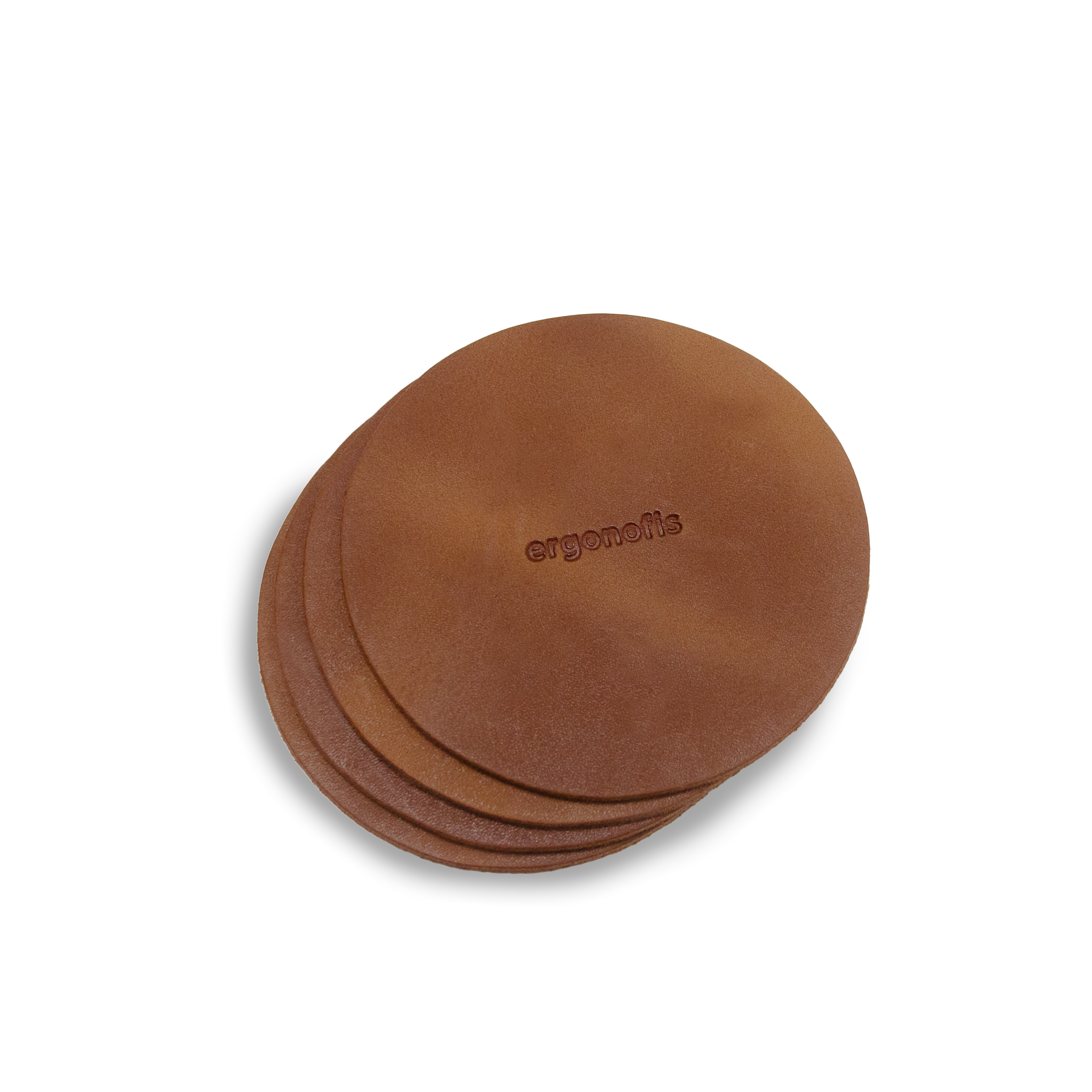 Ergonofis - Leather Coasters - Hazelnut - Noisette