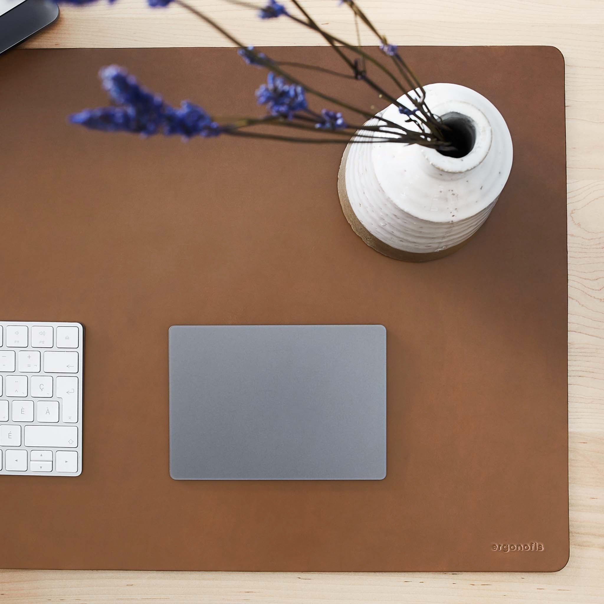 Leather Desk Pad - Hazelnut - Brun