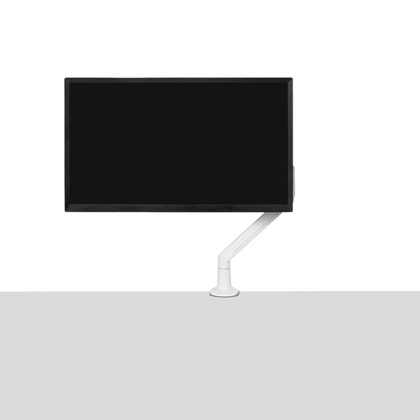 Single Monitor Arm - White-Single-None - Blanc-Simple-Aucun