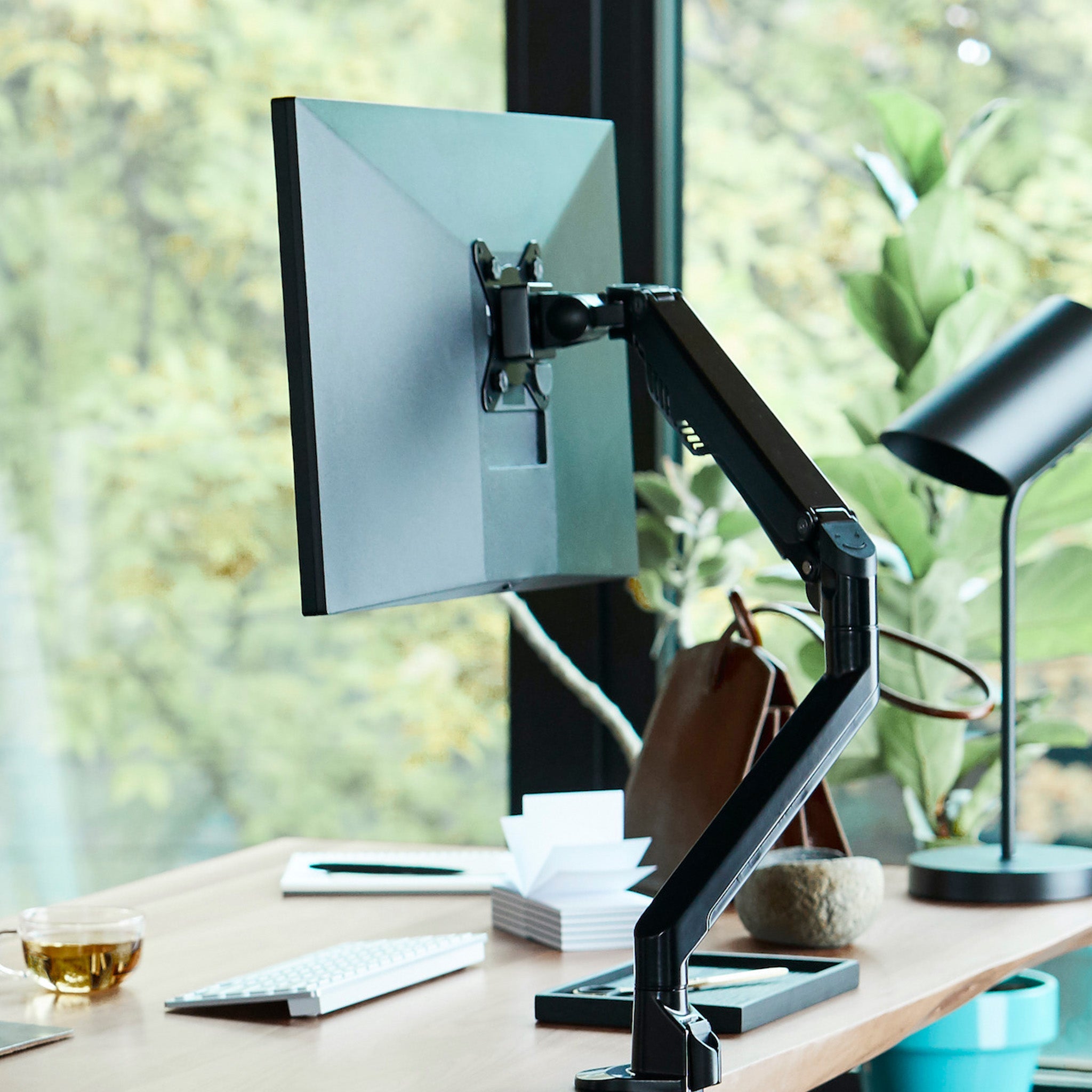 Single Monitor Arm - Black-Single-None - Noir-Simple-Aucun