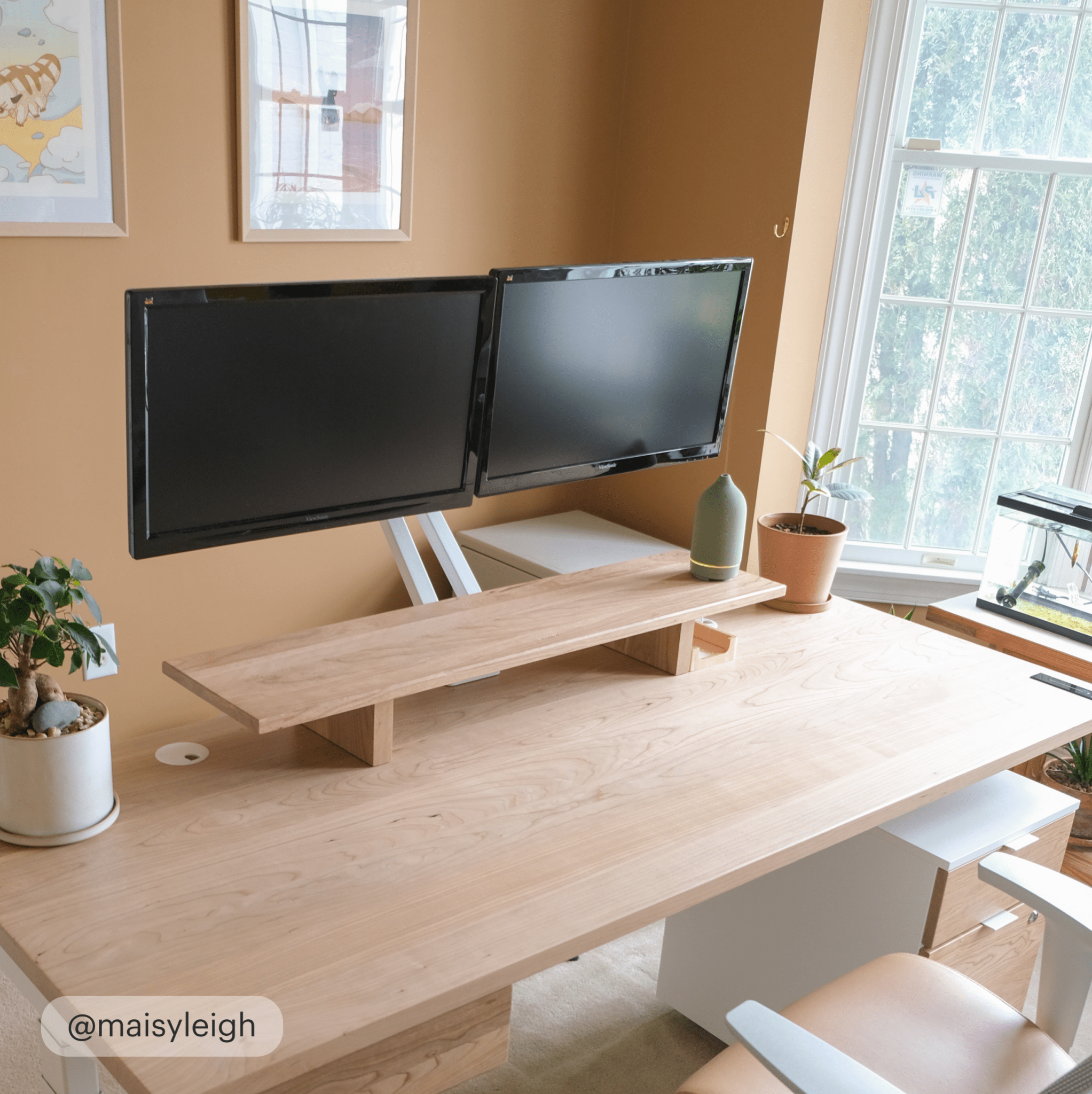 Double Monitor Arm - White-Dual-None - Blanc-Double-Aucun