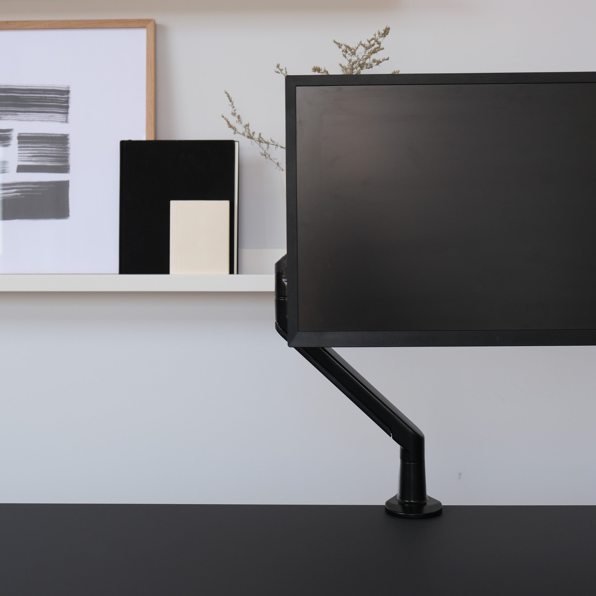 Single Monitor Arm - Black-Single-None - Noir-Simple-Aucun