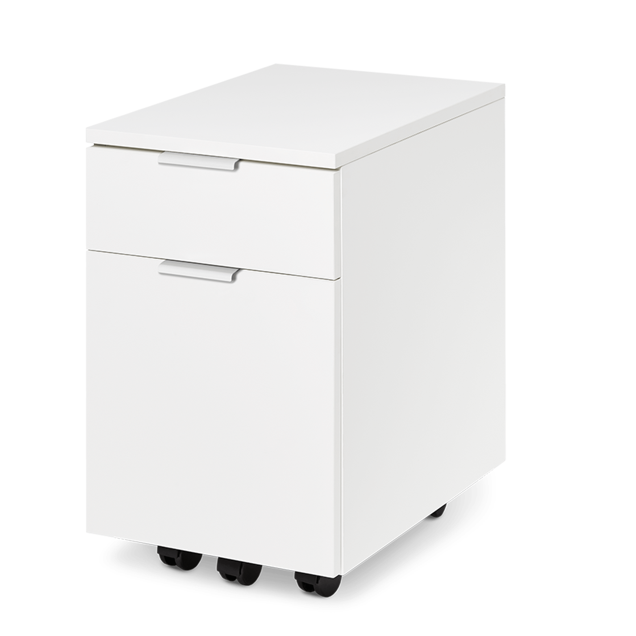 Neat Filing Cabinet - White-White-Wheels - Blanc-Blanc-Roulettes