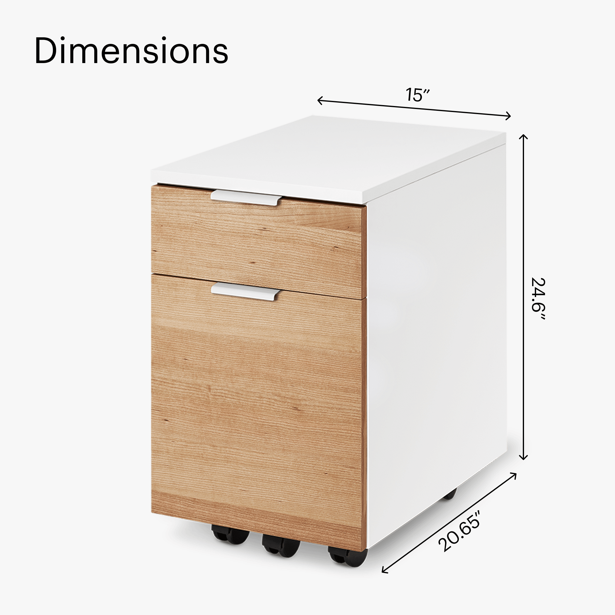 Neat Filing Cabinet - White-Cherrywood-Wheels - Blanc-Cerisier-Roulettes
