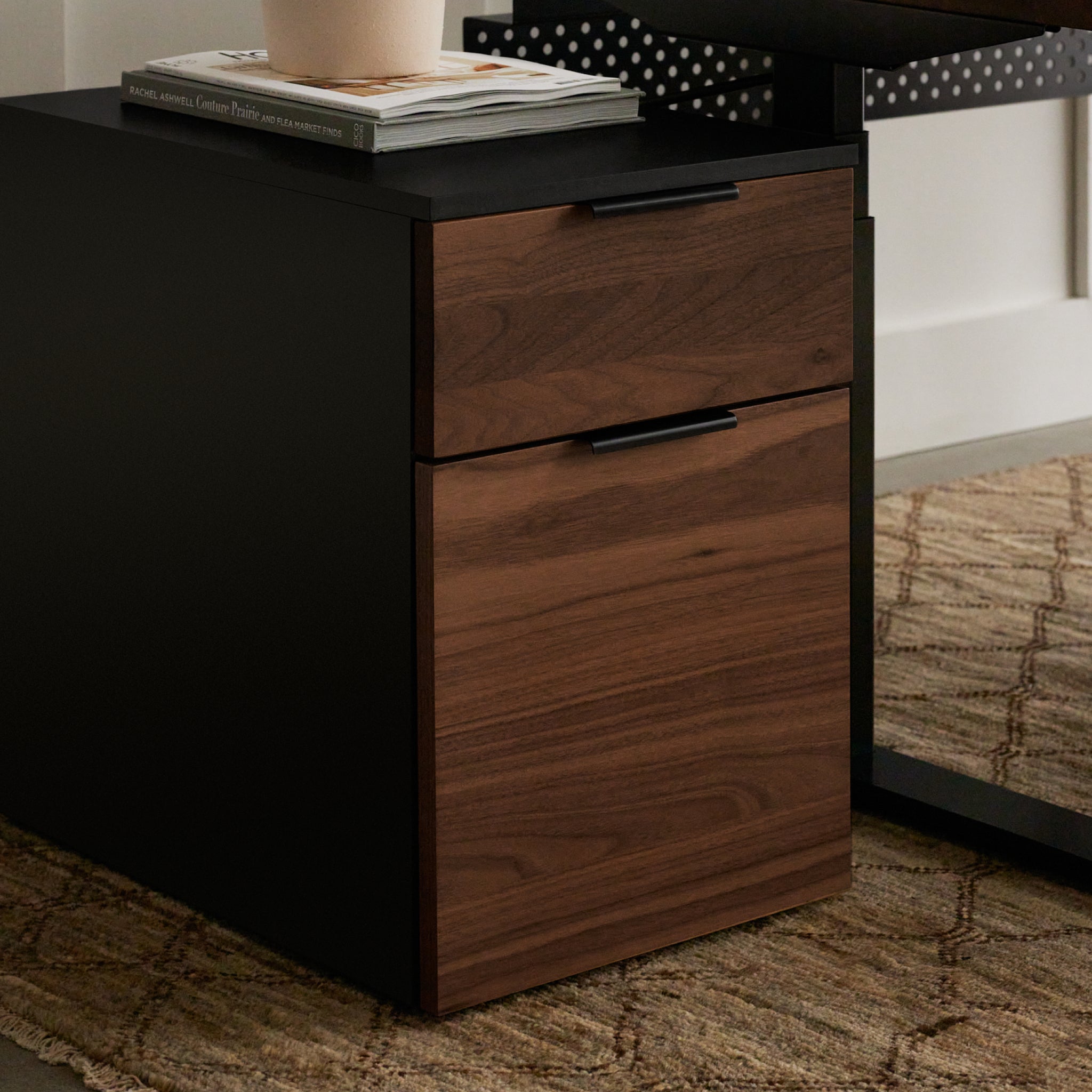 Neat Filing Cabinet - Black-Walnut-None - Noir-Noyer-Aucun