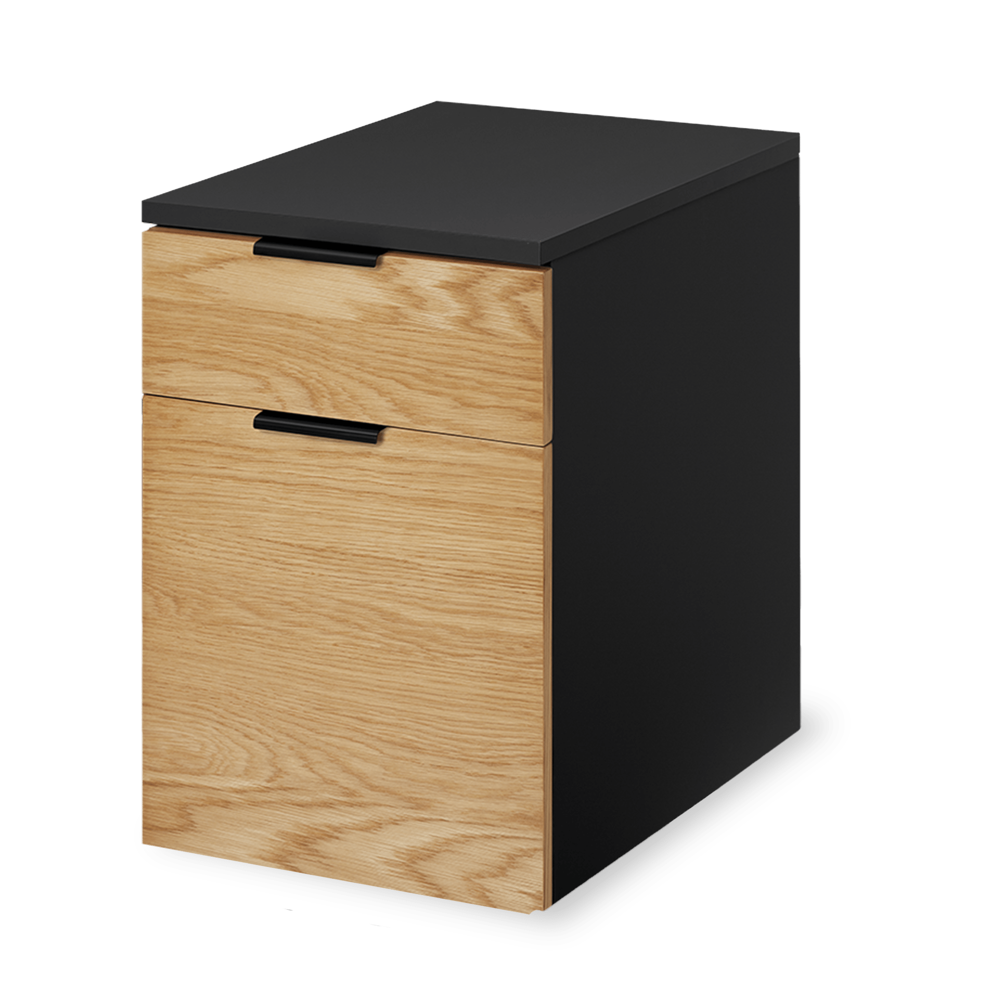 Neat Filing Cabinet - Black-White Oak-None - Noir-Chêne Blanc-Aucun