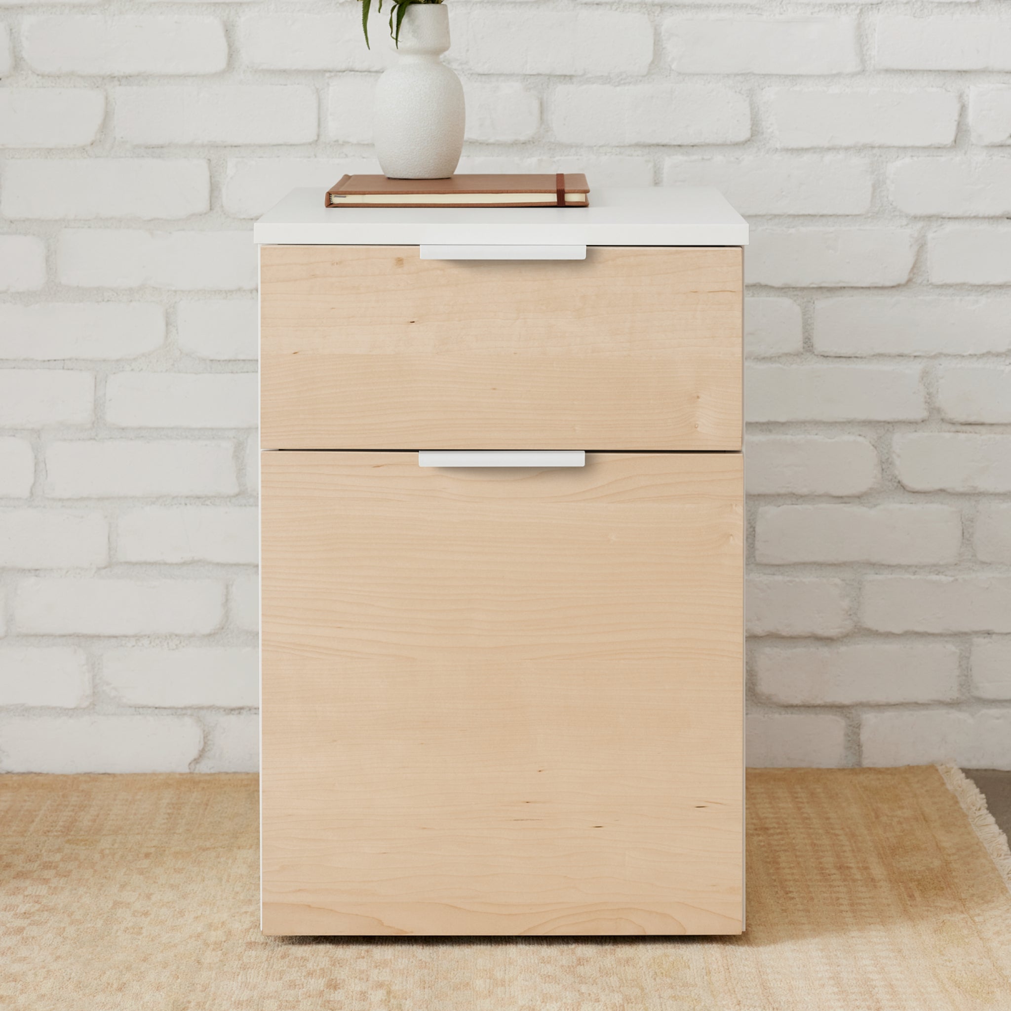 Neat Filing Cabinet - White-Maple-None - Blanc-Érable-Aucun