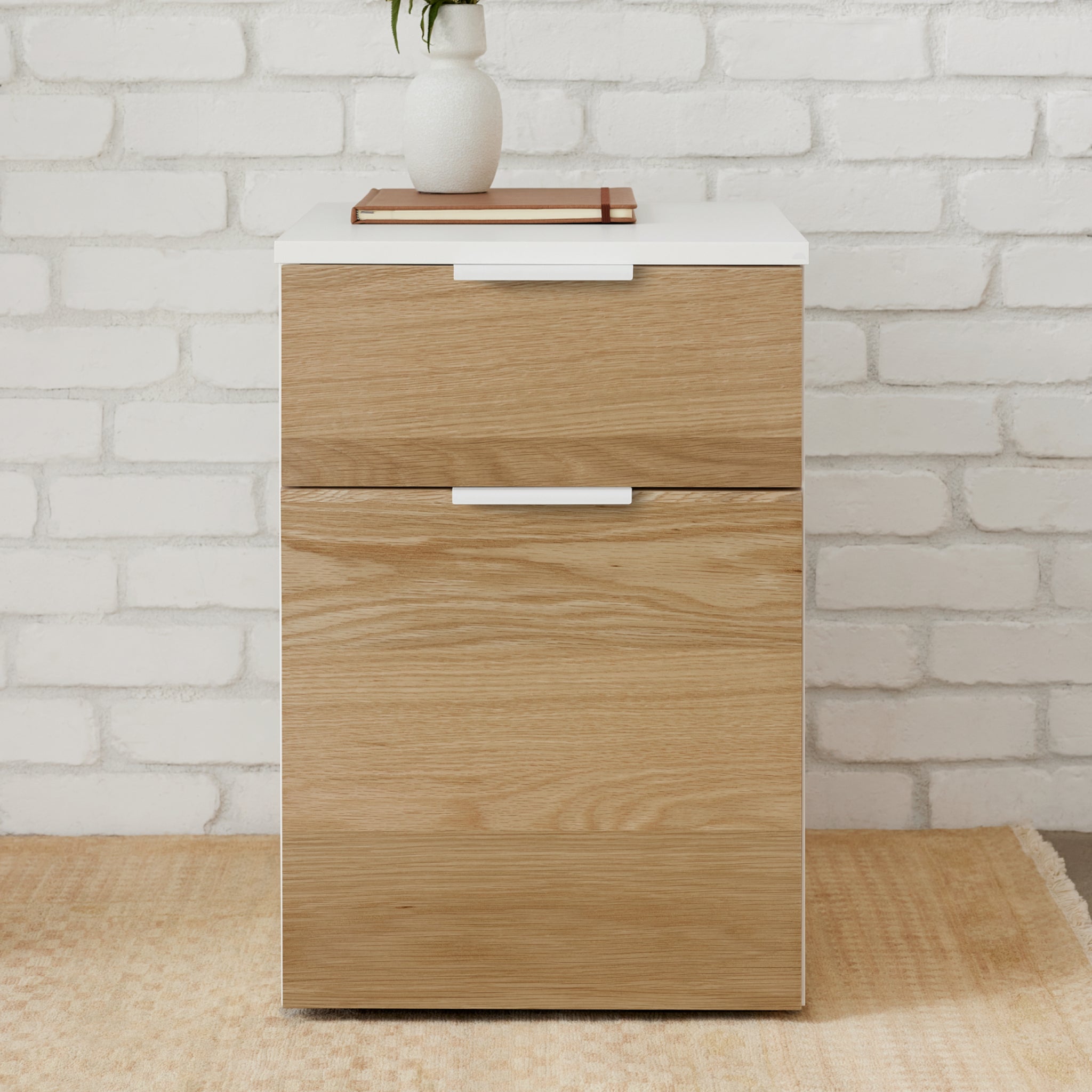 Neat Filing Cabinet - White-White Oak-None - Blanc-Chêne Blanc-Aucun