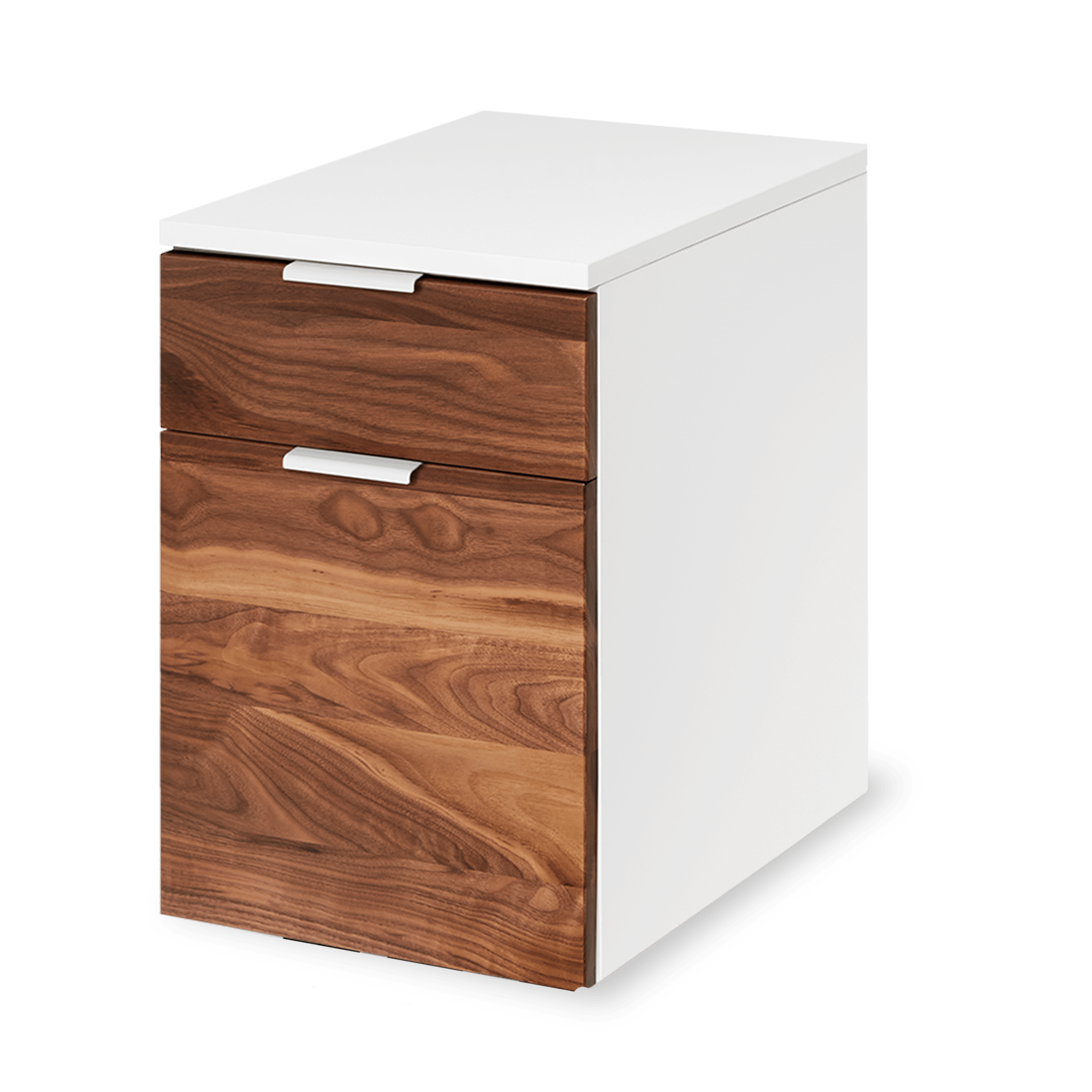 Neat Filing Cabinet - White-Walnut-None - Blanc-Noyer-Aucun