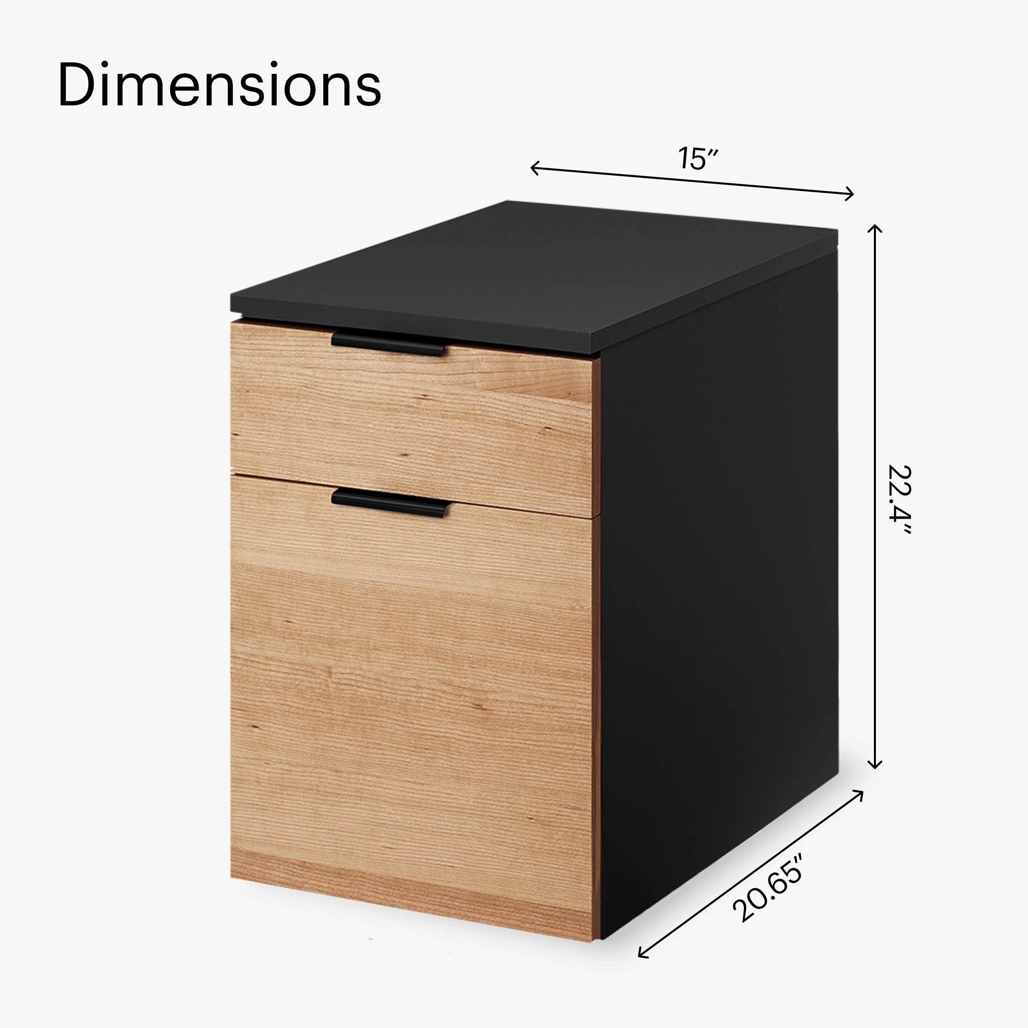 Neat Filing Cabinet - Black-Cherrywood-None - Noir-Cerisier-Aucun