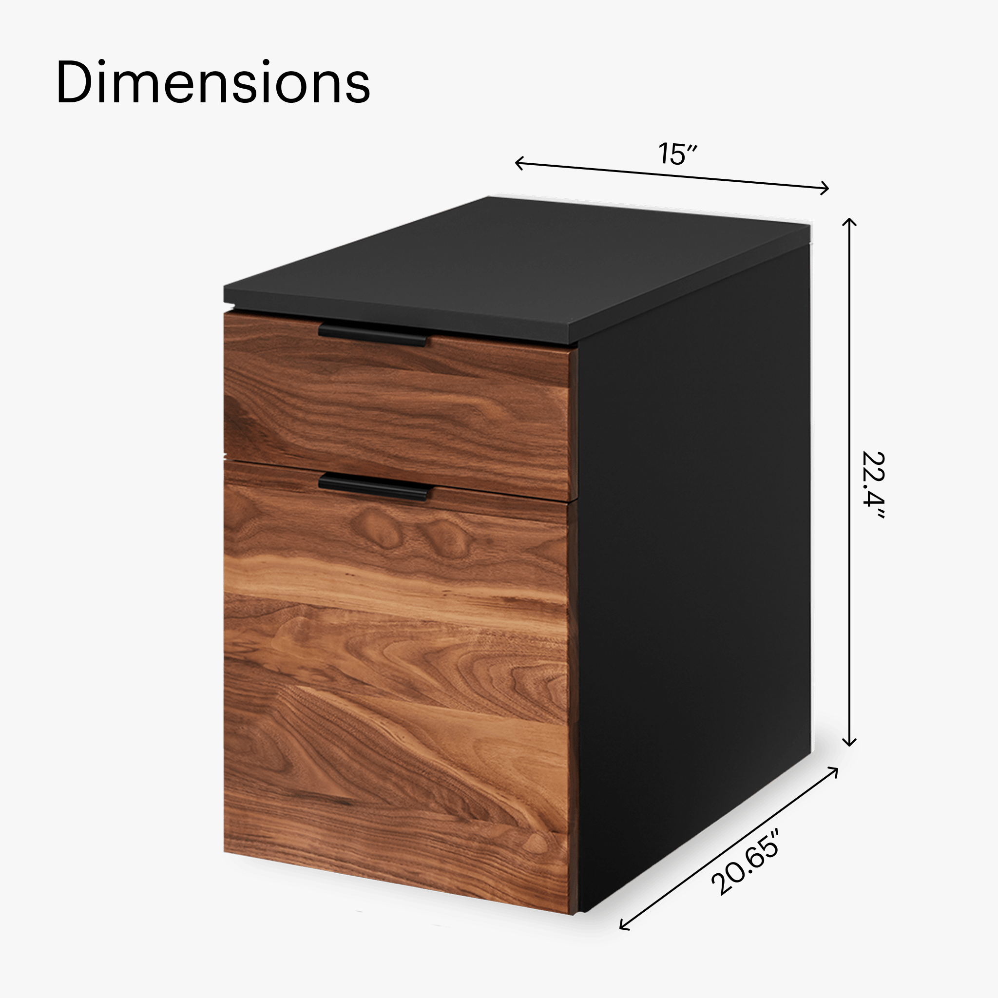 Neat Filing Cabinet - Black-Walnut-None - Noir-Noyer-Aucun
