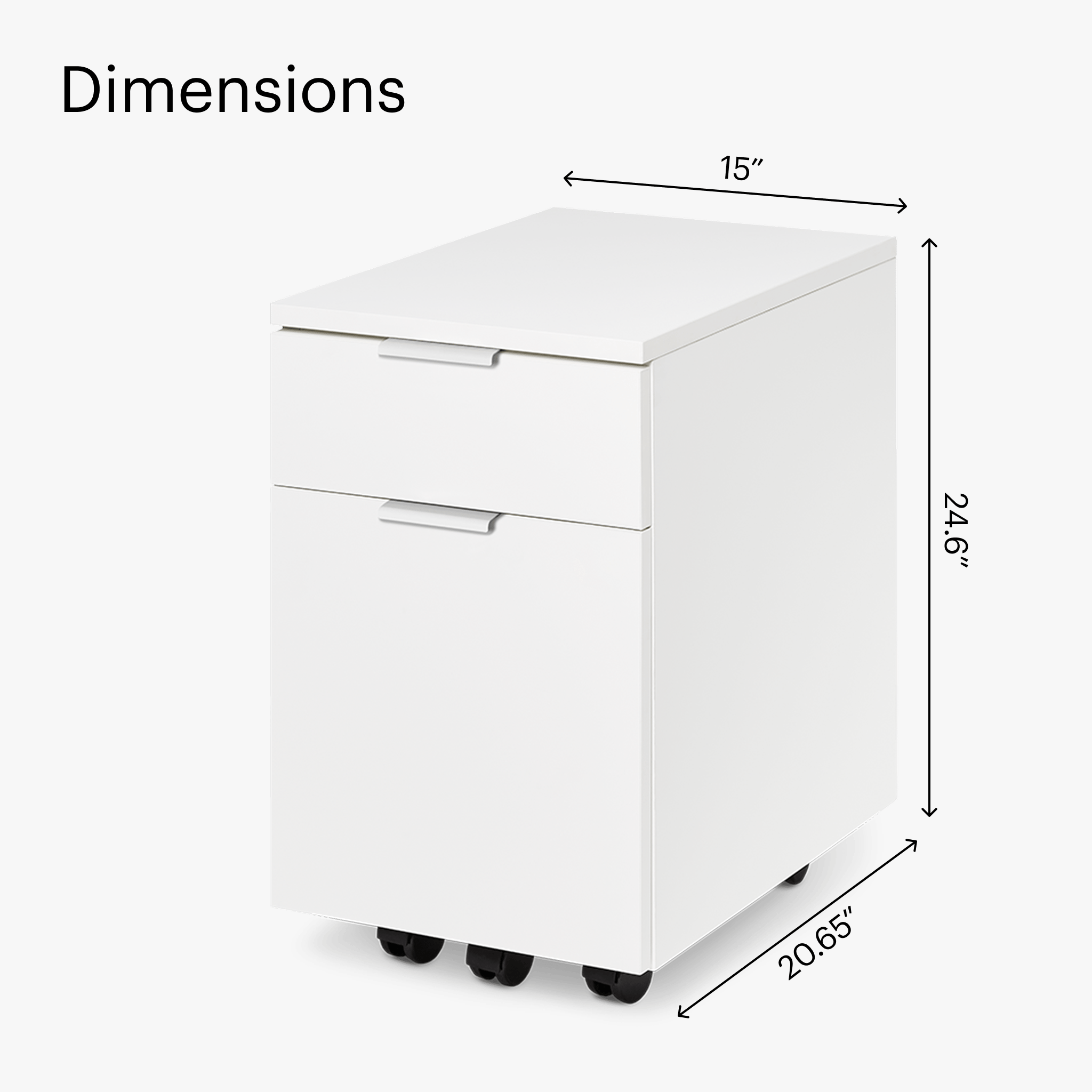 Neat Filing Cabinet - White-White-Wheels - Blanc-Blanc-Roulettes