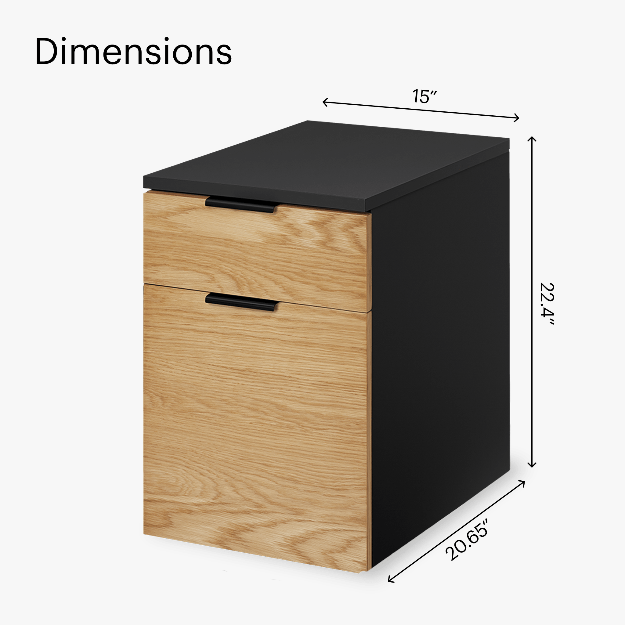 Neat Filing Cabinet - Black-White Oak-None - Noir-Chêne Blanc-Aucun