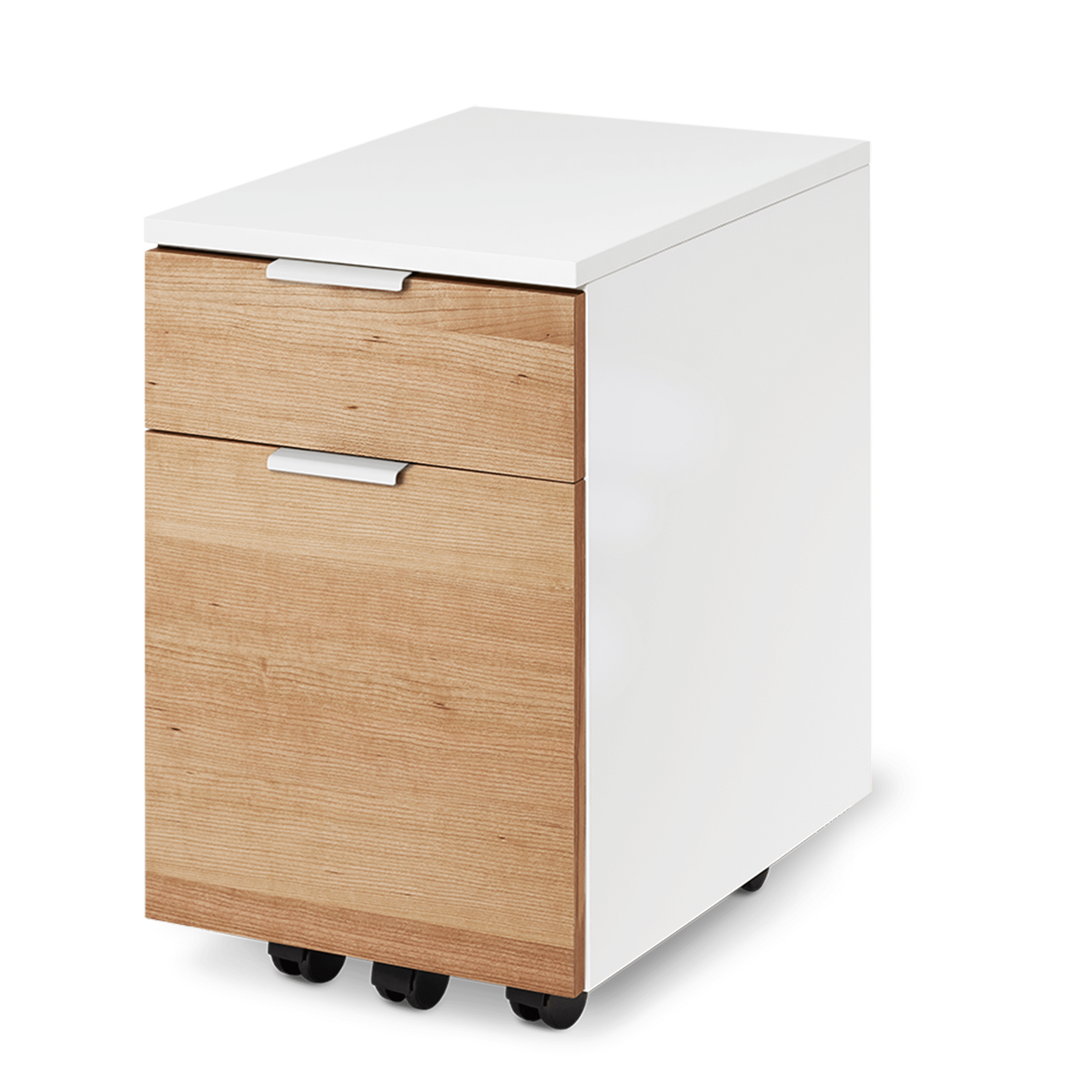 Neat Filing Cabinet - White-Cherrywood-Wheels - Blanc-Cerisier-Roulettes